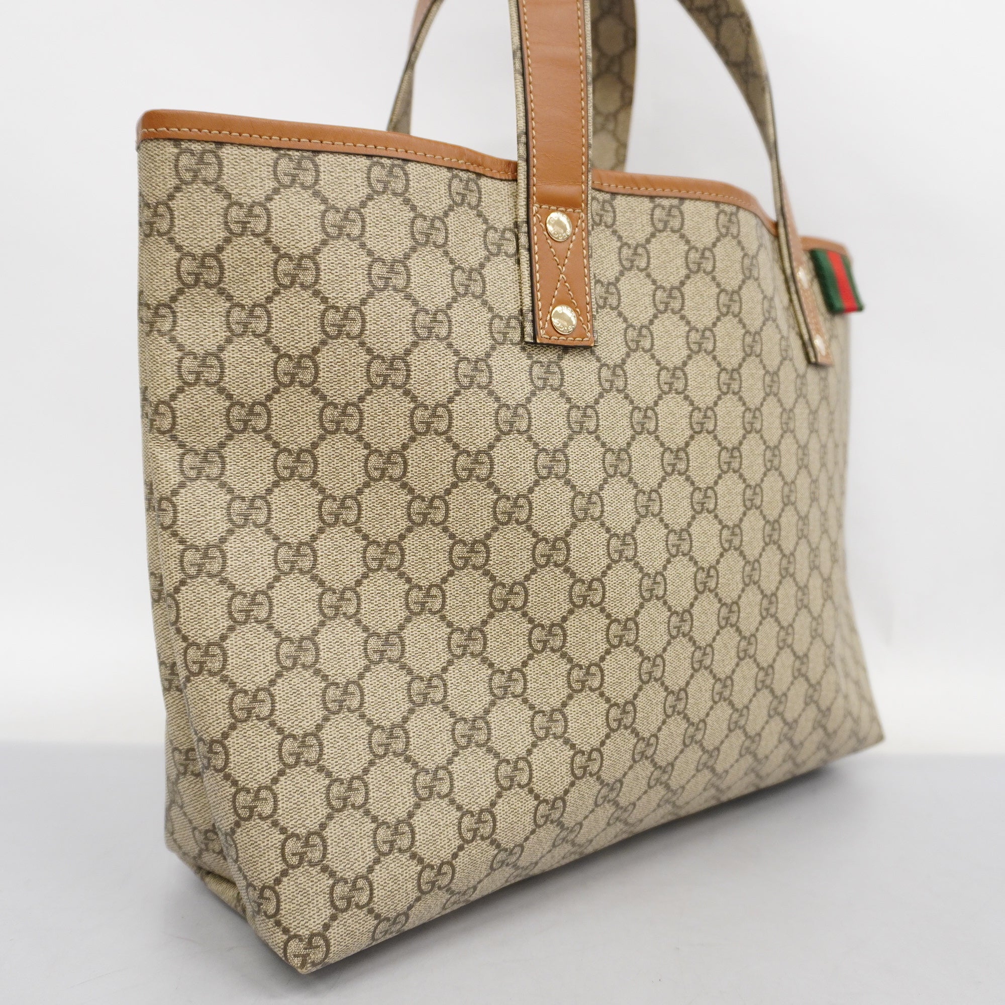 Gucci Sherry Line 211134 Women's GG Supreme Tote Bag Beige