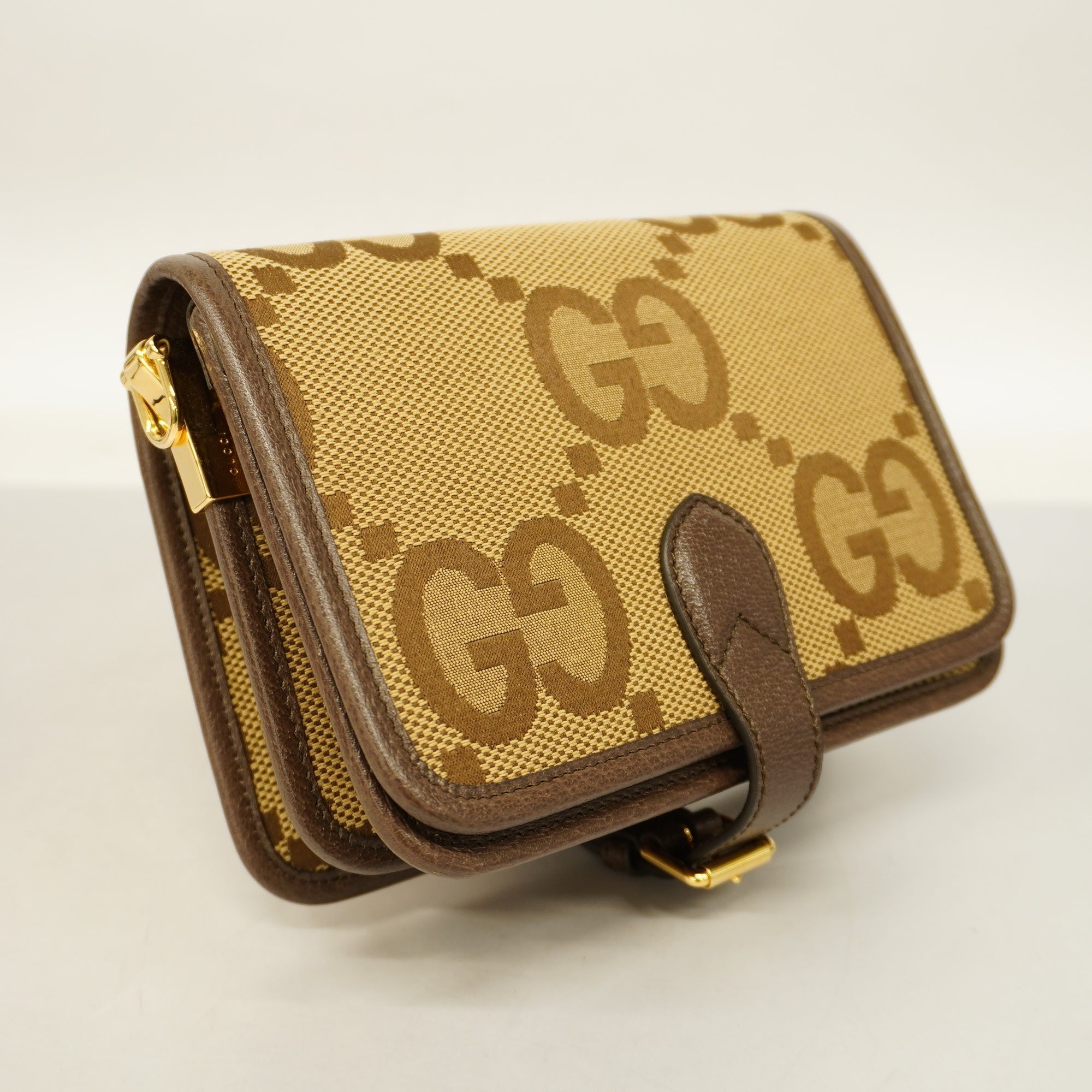 Gucci Sherry Line Jumbo GG 699438 Women's Canvas Shoulder Bag Beige