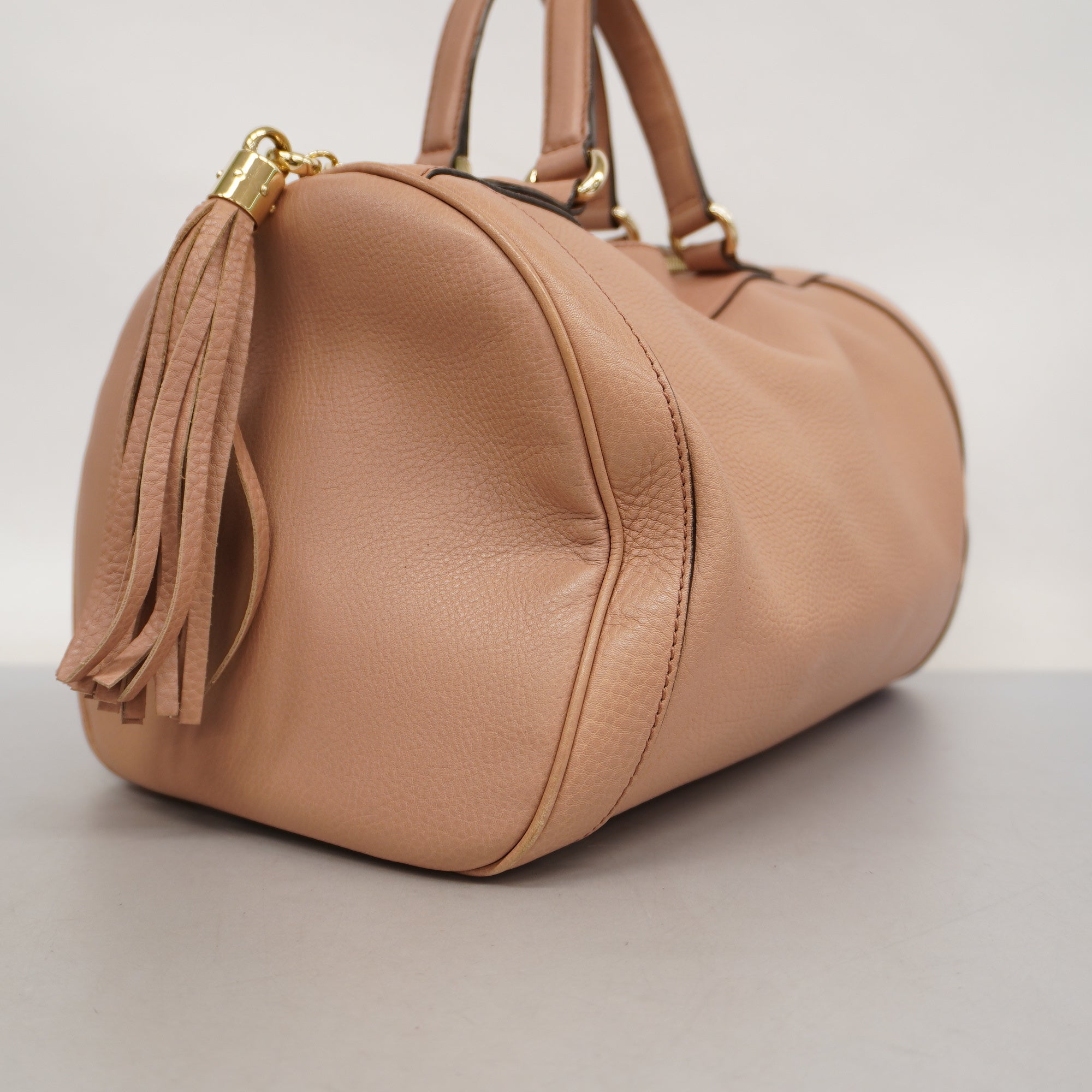 Gucci Soho 000 2058 0290 0 Women's Leather HandBag Pink Beige