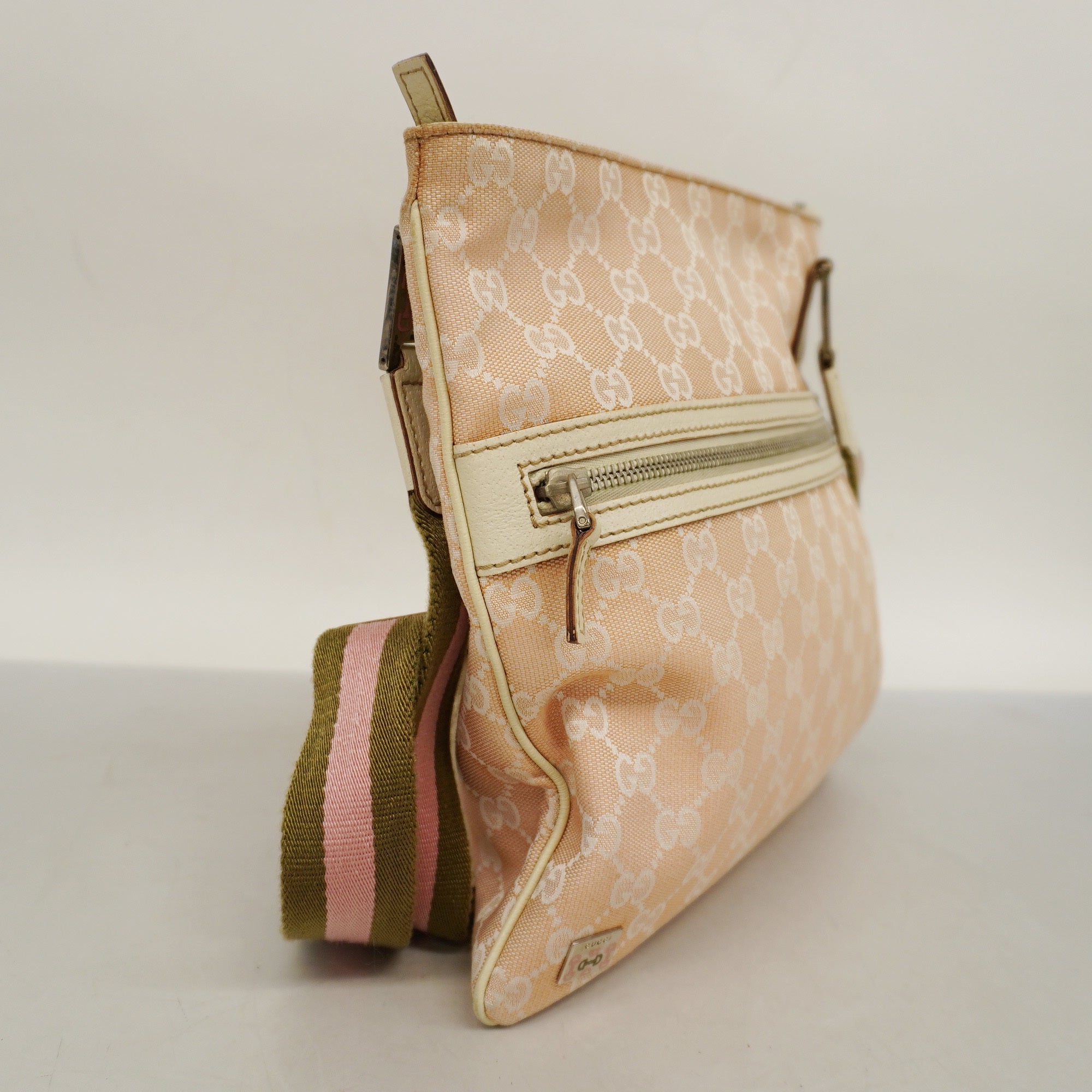 Gucci Shoulder Bag 181067 Women's GG Canvas Shoulder Bag Light Pink