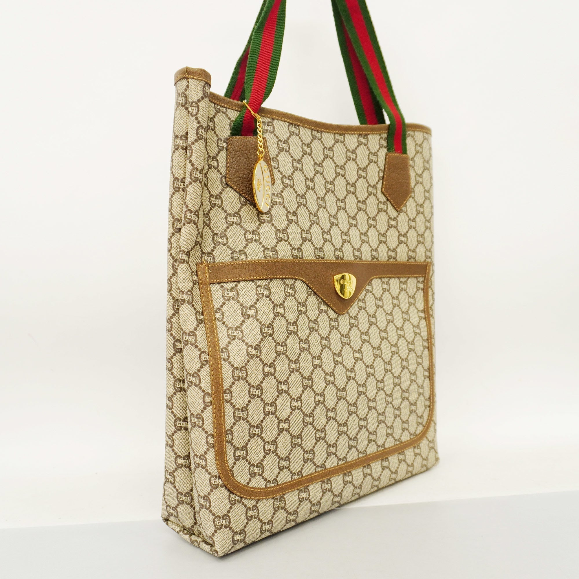 Gucci Sherry Line Tote Bag 137396 Women's GG Plus,PVC Tote Bag Beige