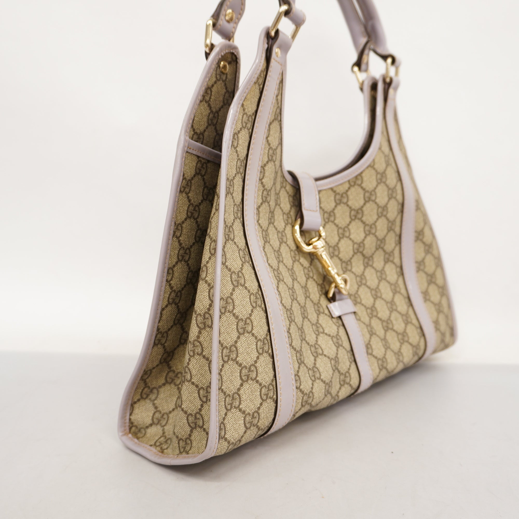 Gucci Tote Bag Sima 203494 Women's GG Supreme Tote Bag Beige,Purple