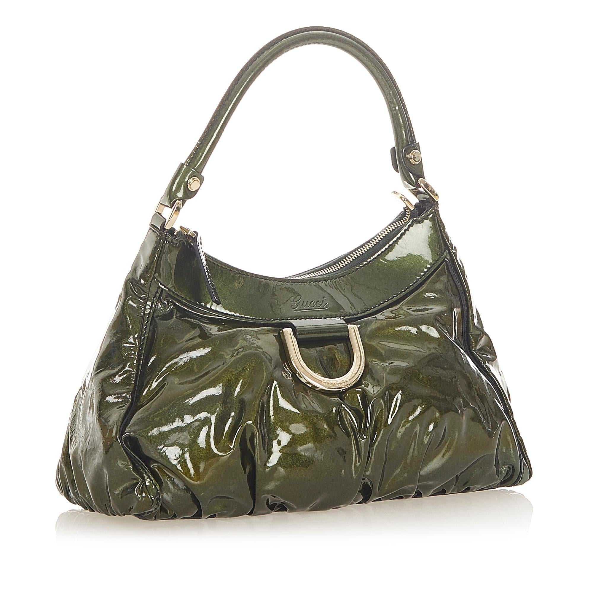 Gucci Abbey DRing Patent Leather Shoulder Bag SHG19497
