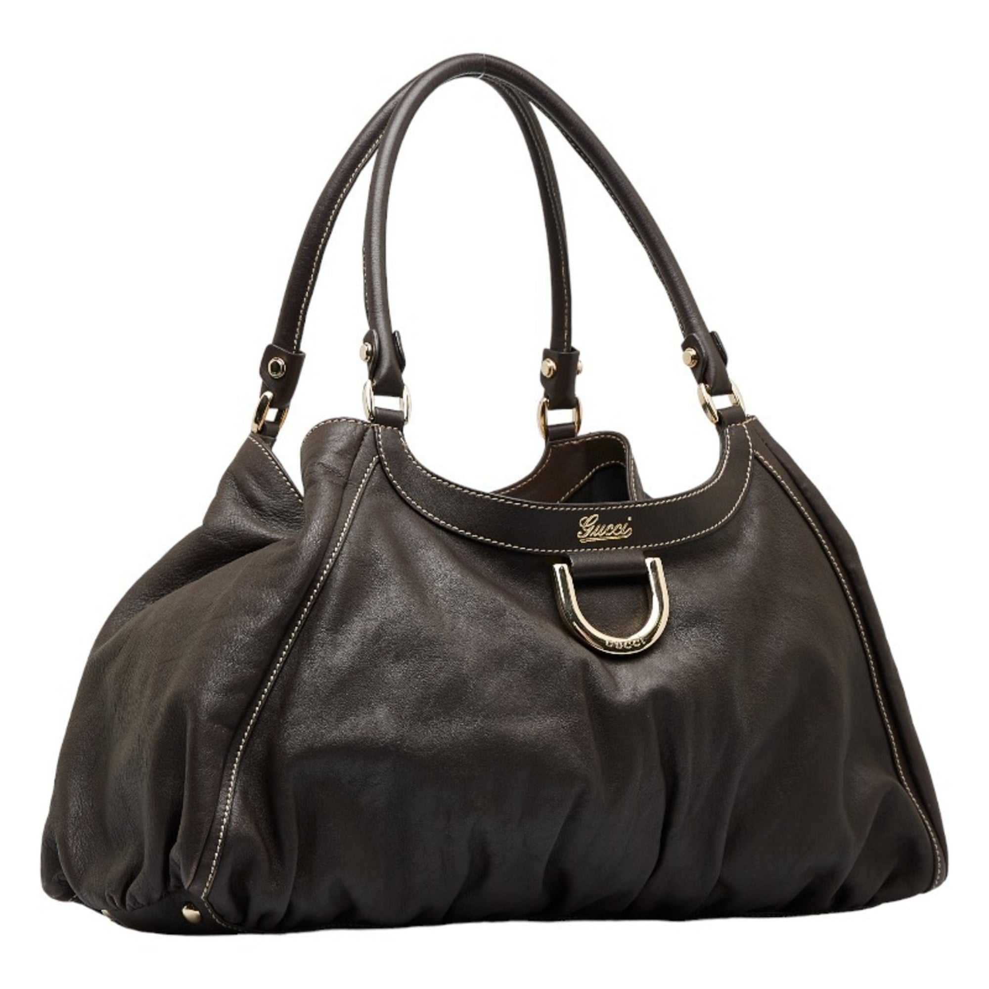 Gucci Abbey HandBag Shoulder Bag 189835 Brown Leather Ladies