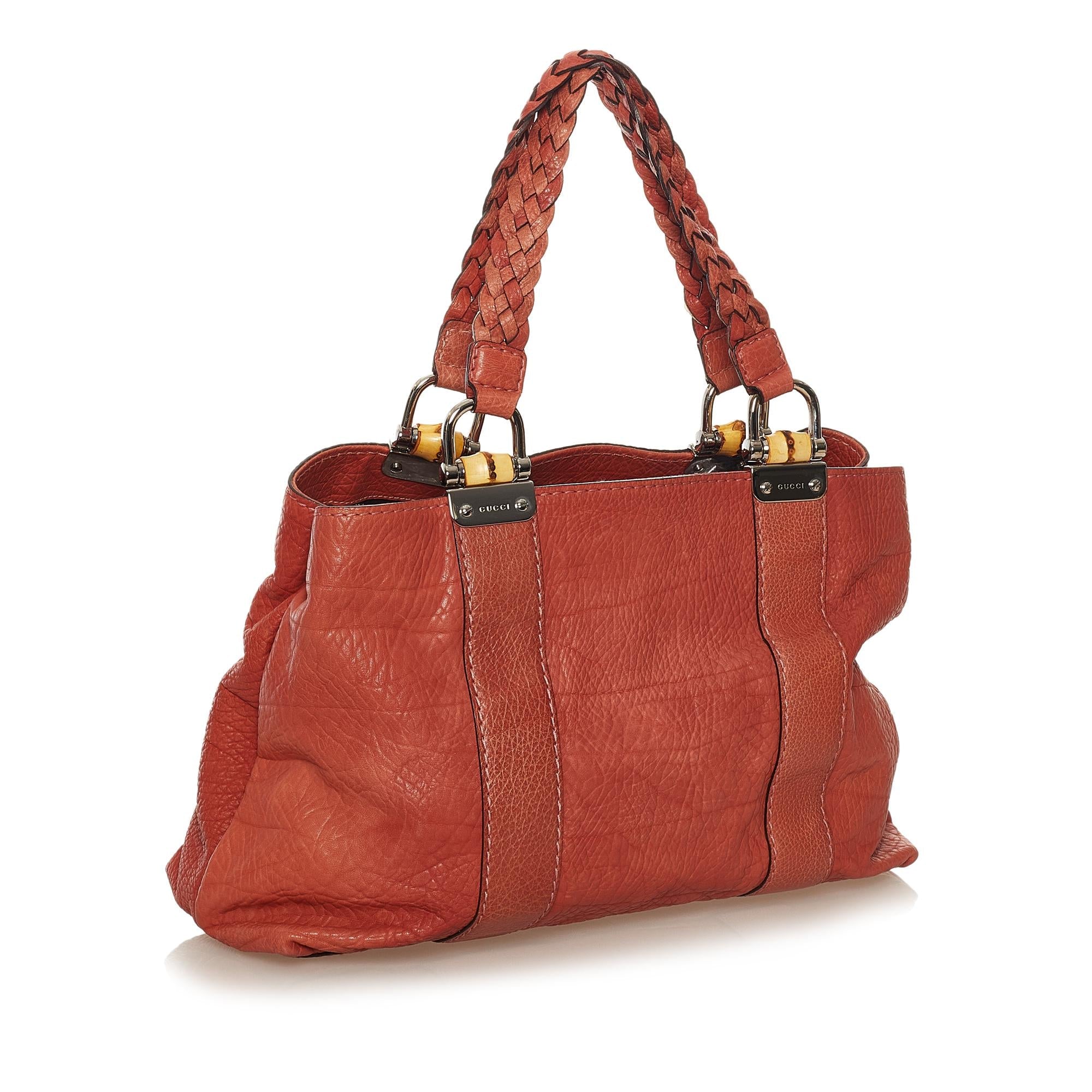 Gucci Bamboo Bar Leather Tote Bag SHGKsAjg1