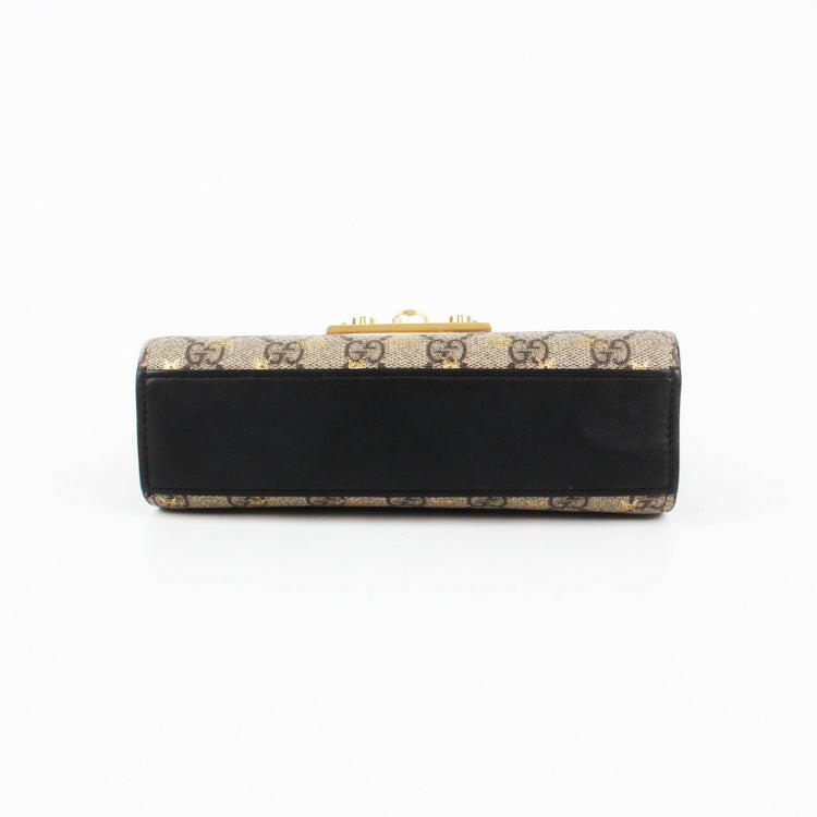 Gucci Bee Padlock Bag BeigeBlack Monogram Small