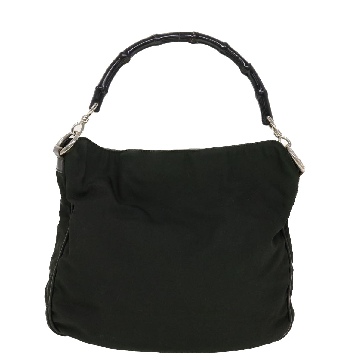 Gucci Bamboo Shoulder Bag Nylon Green 0011638 002058 yb153