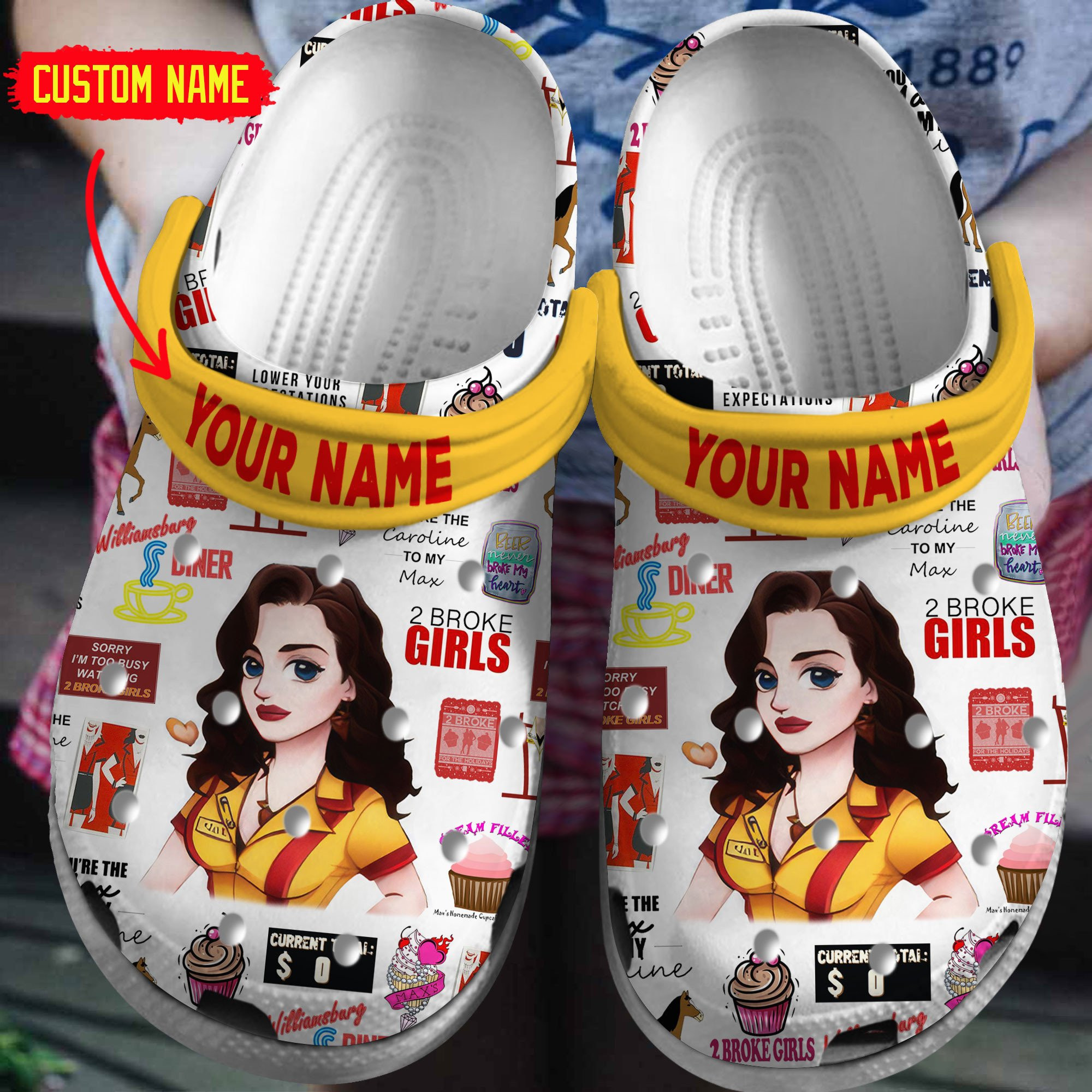 2 Broke Girls TV Series Custom Crocs Shoes for Men Women and Kids