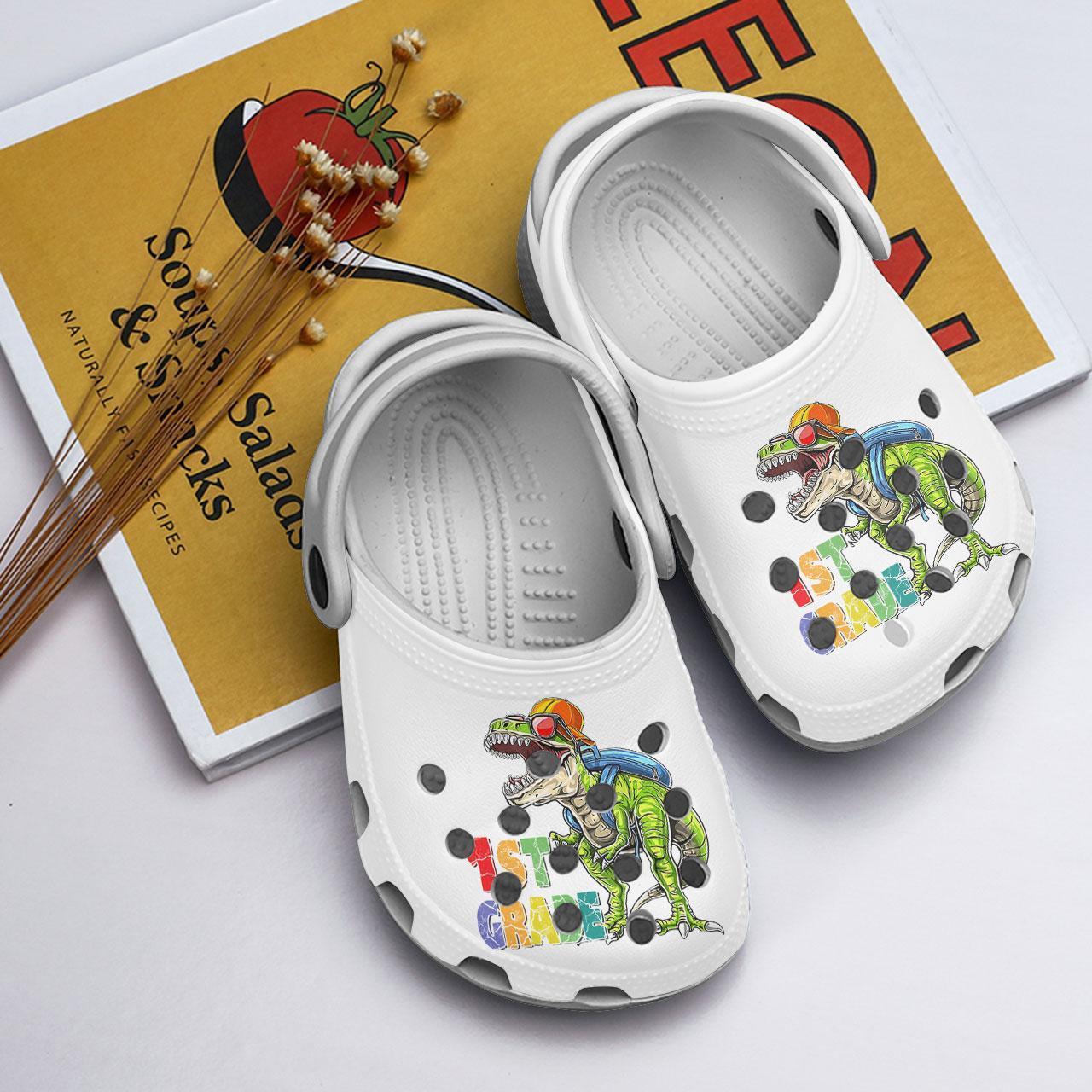 1St Grade Dinosaur Crocs Comfortable Clogs Shoes For Men And Women