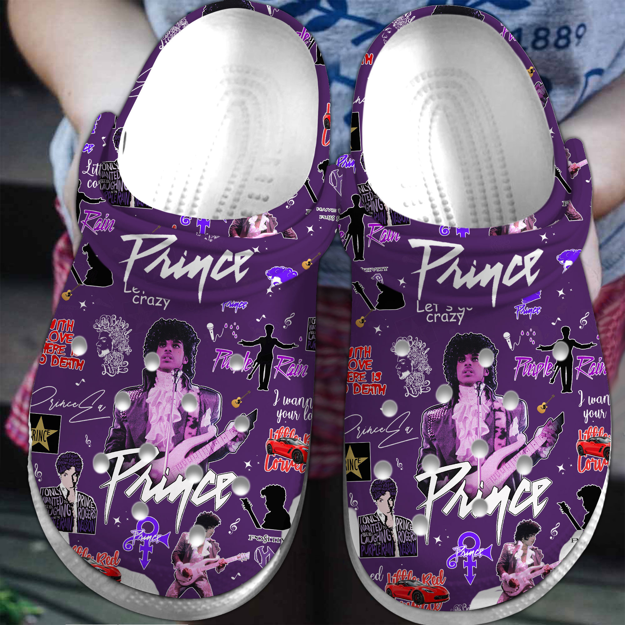 Prince Music Clogs Shoes Purple