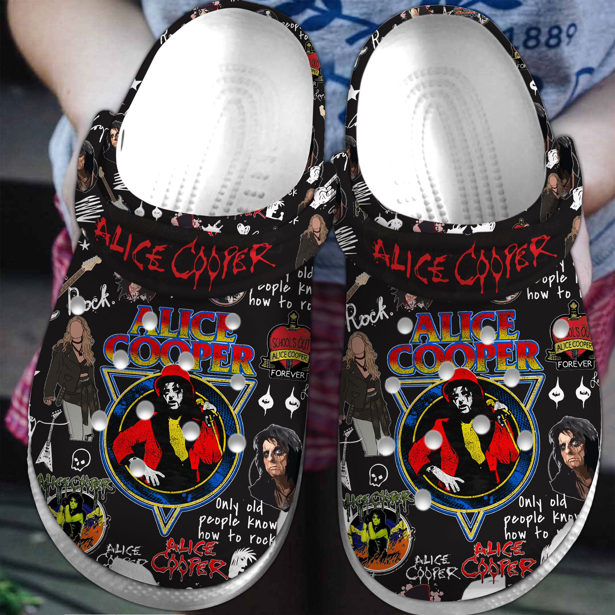 Alice Cooper Crocs Crocband Clogs