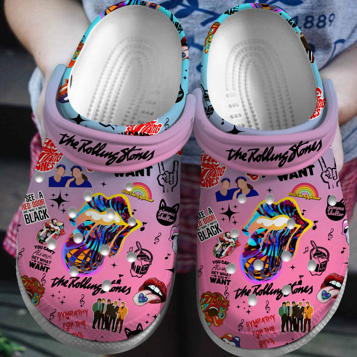The Rolling Stones Band Clogs Shoes Gift For Fans