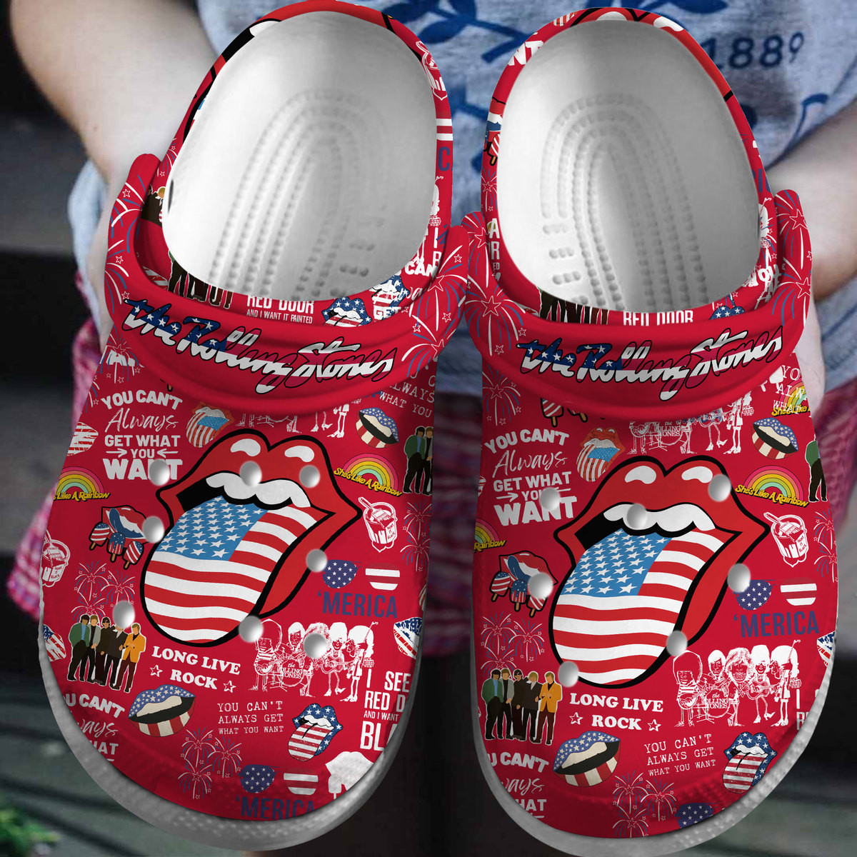The Rolling Stones Band Music Crocs Crocband Clogs