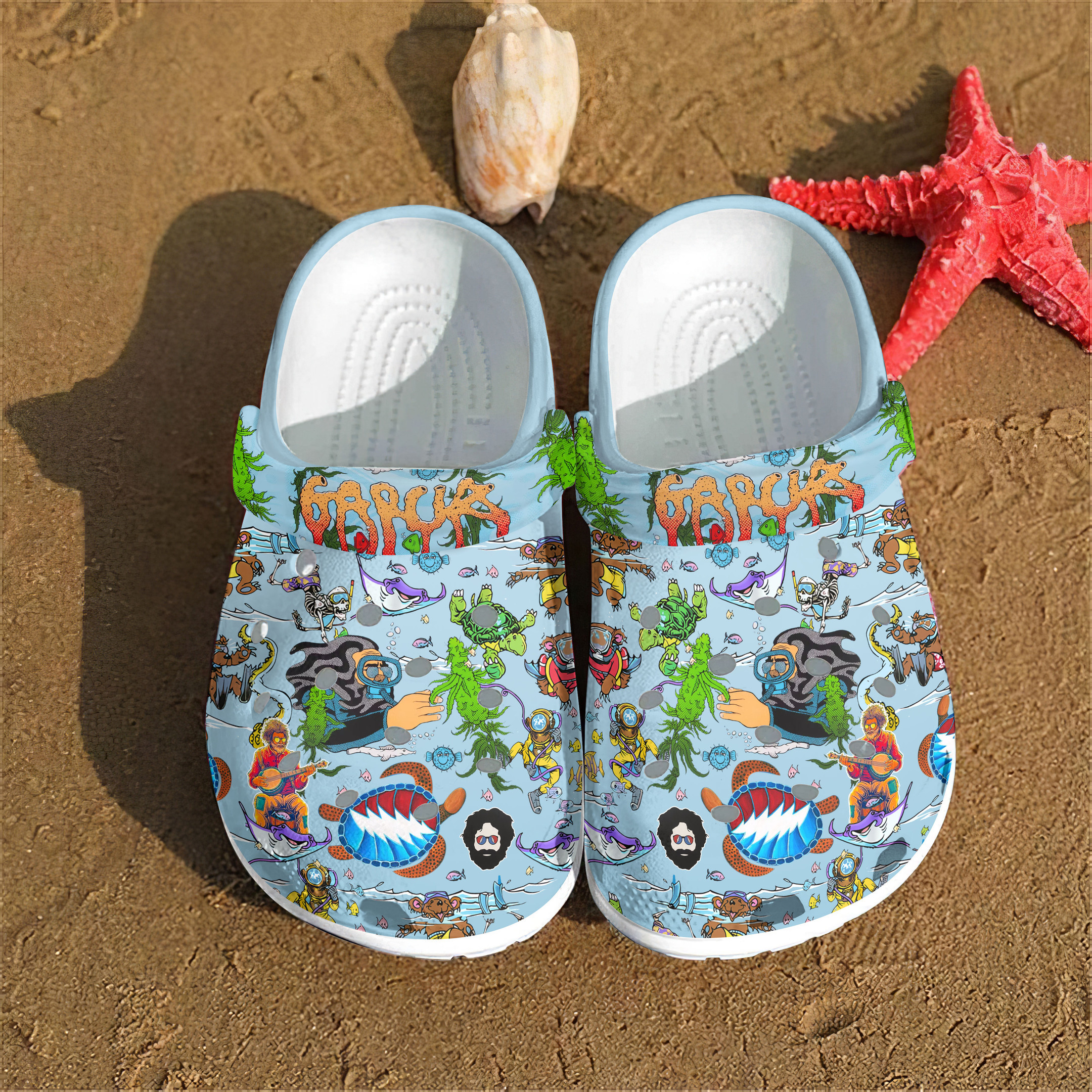 Jerry Garcia Music Crocs Crocband Clogs Shoes