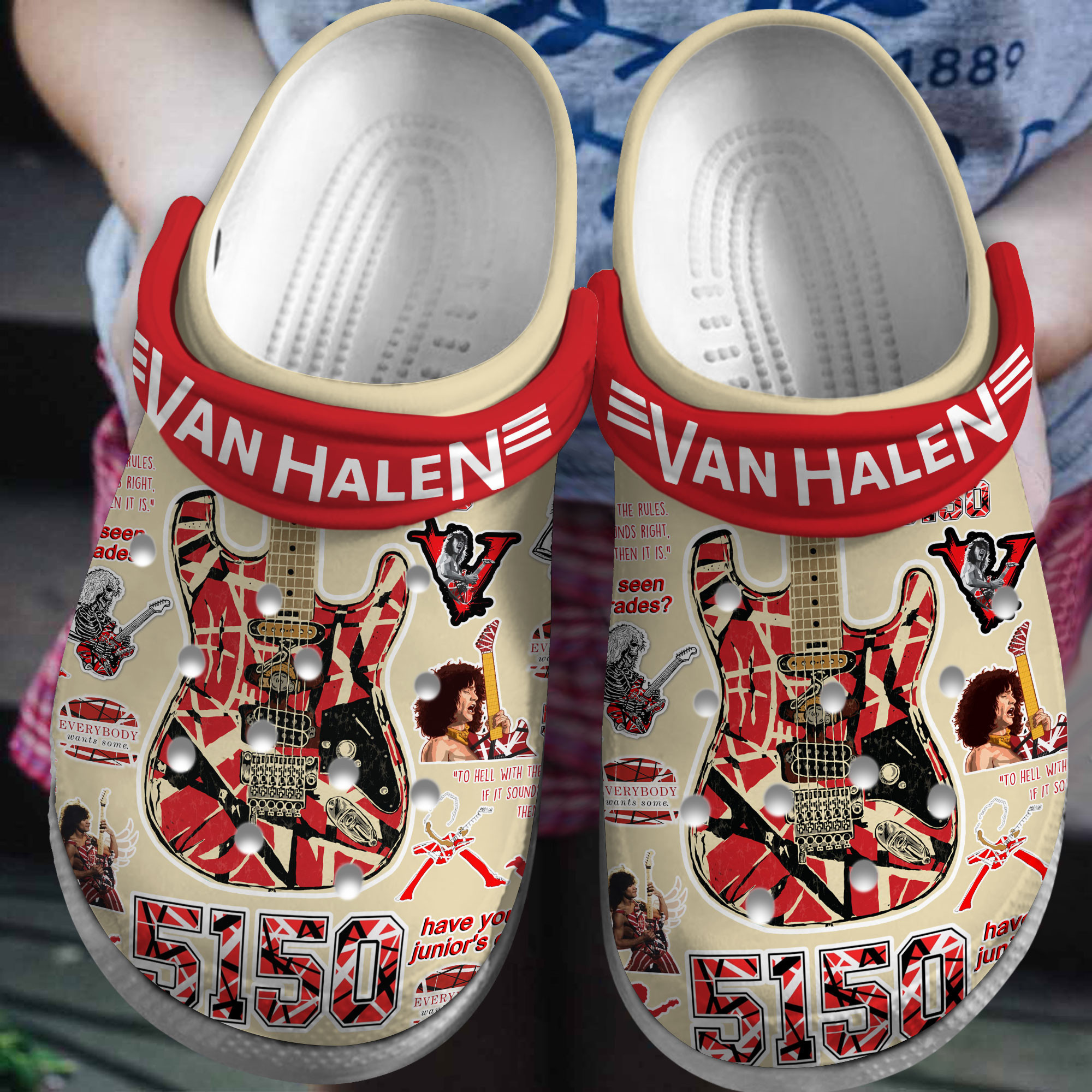Van Halen Rock Band 5150 Music Crocs Crocband Clogs