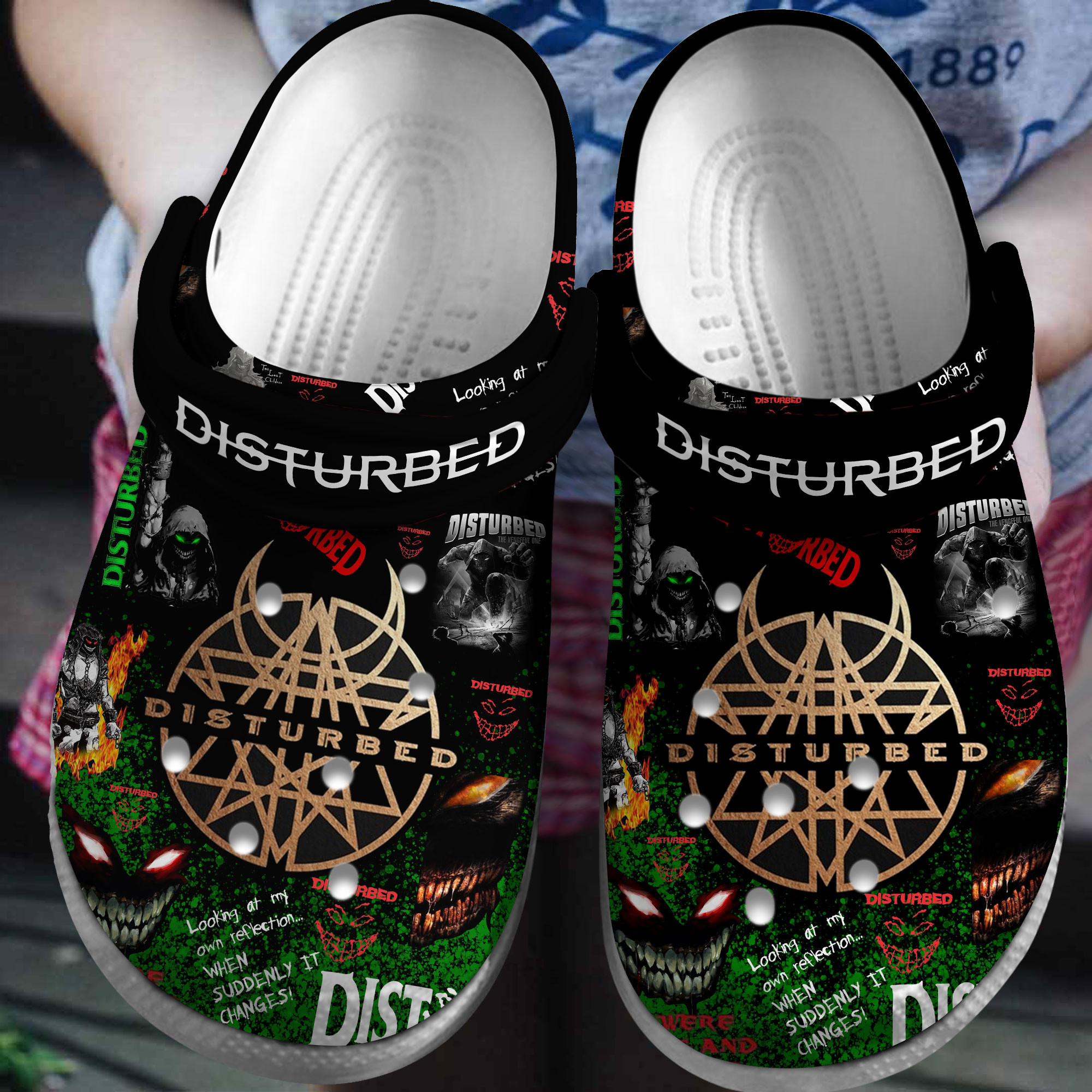 Disturbed Music Crocs Crocband Clogs