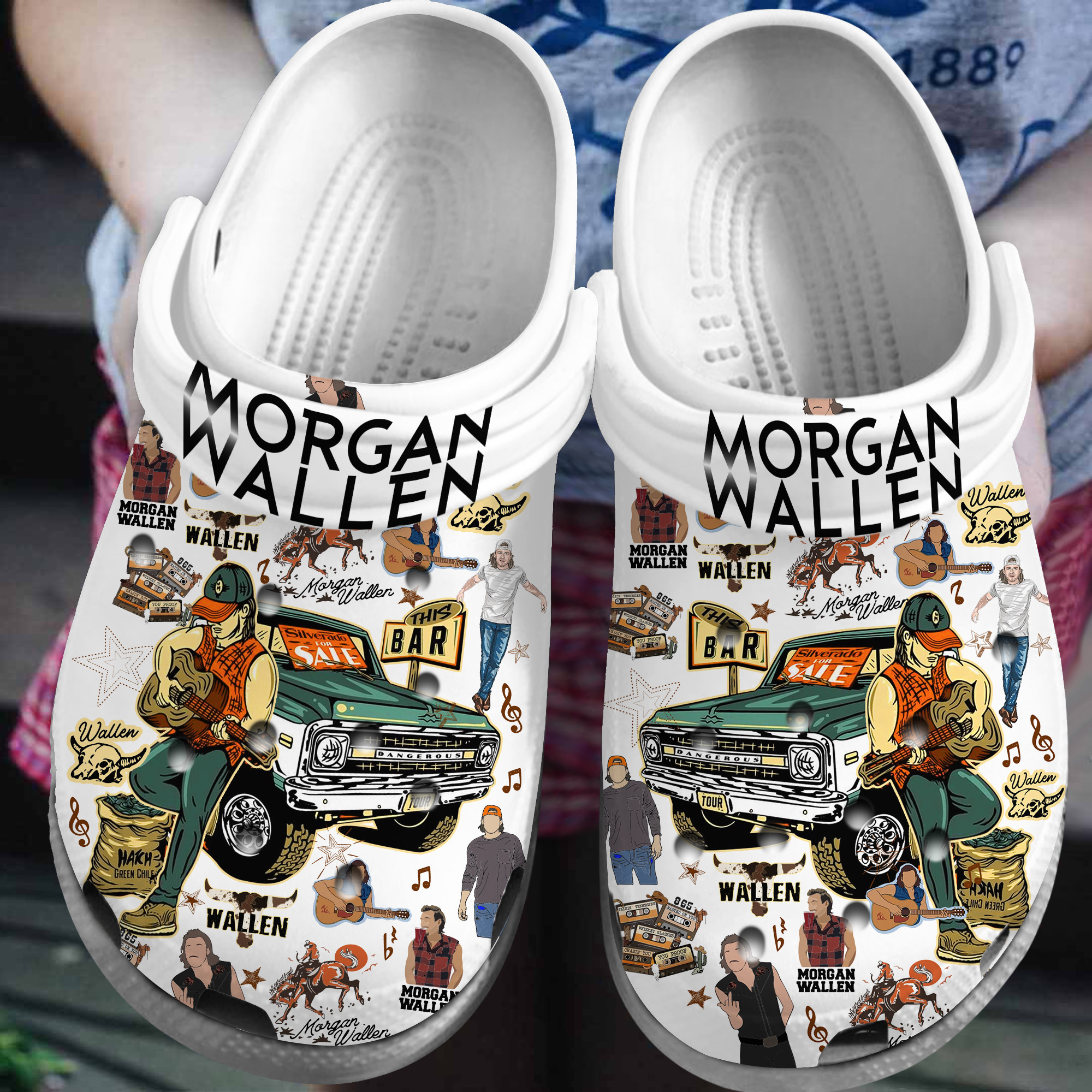 Morgan Wallen Crocs Crocband Clogs Music Crocs FOr Fans