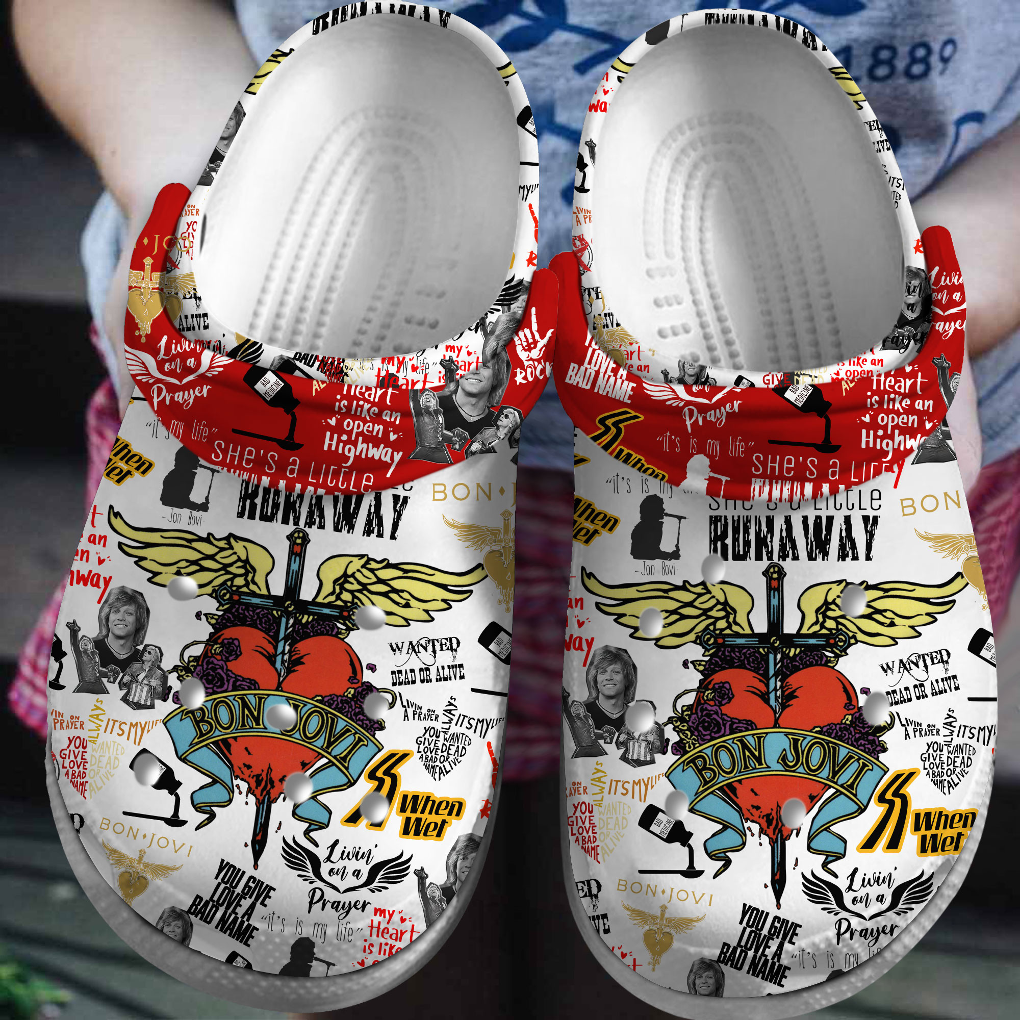 Bon Jovi Music Band Crocs Crocband Clogs