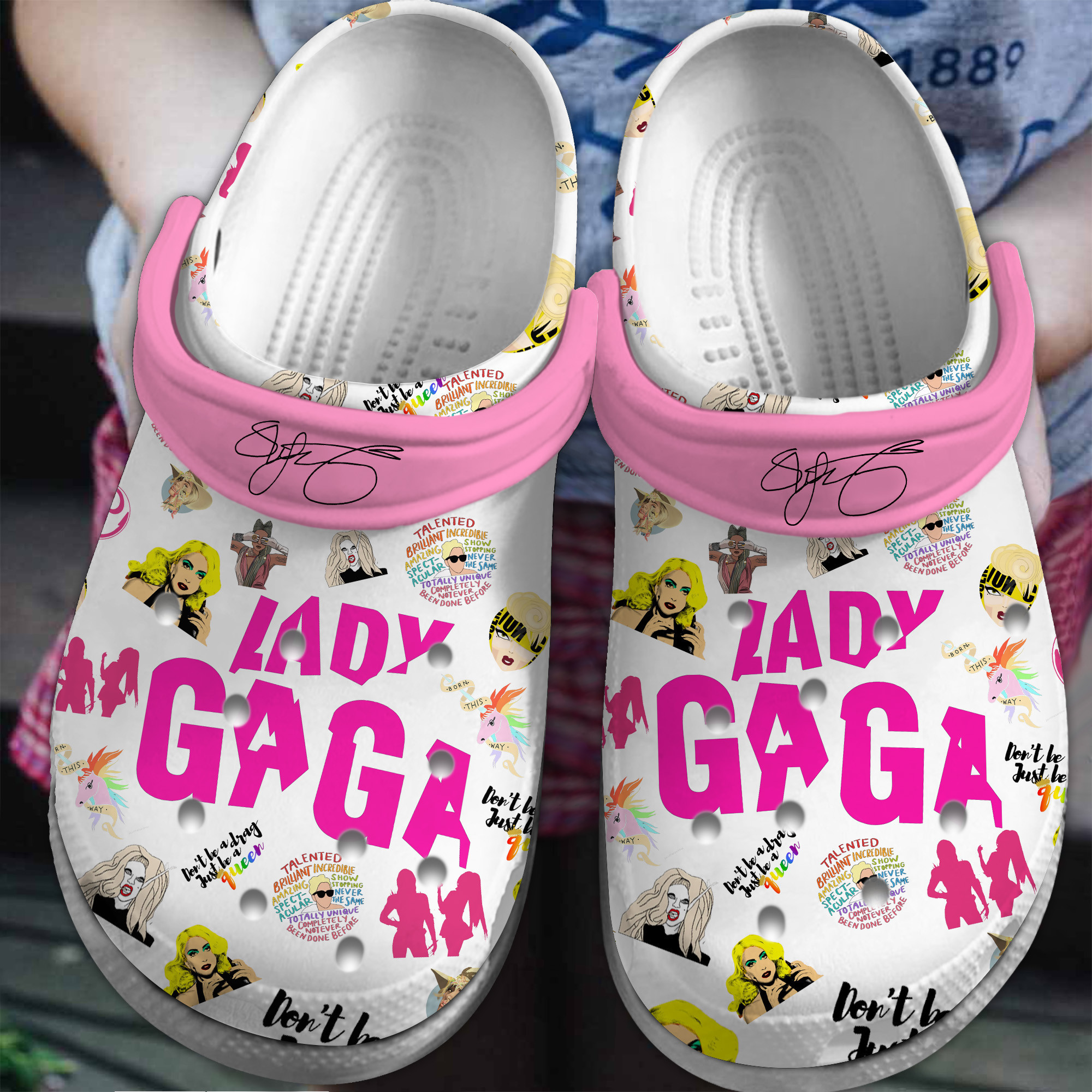 Lady Gaga Music Crocs Crocband Clogs Shoes