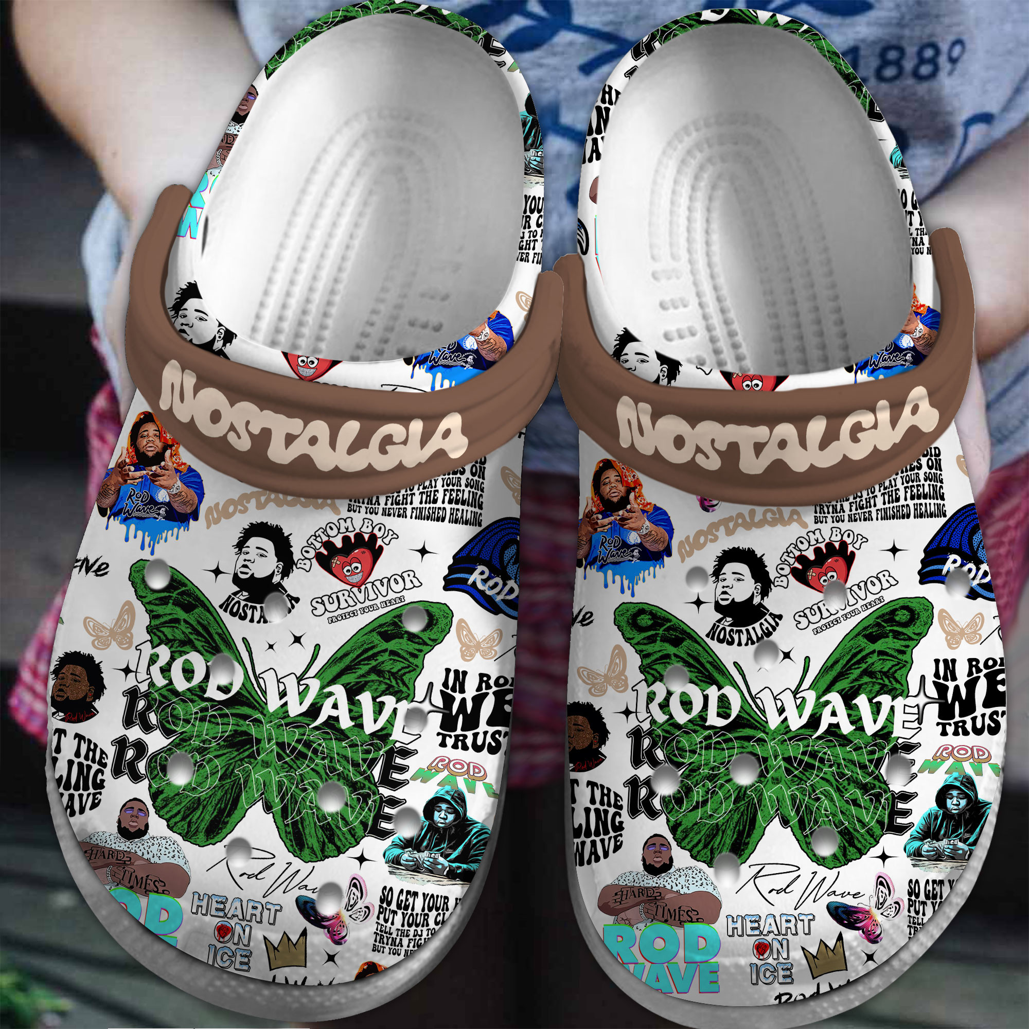Rod Wave Music Crocs Crocband Clogs Shoes
