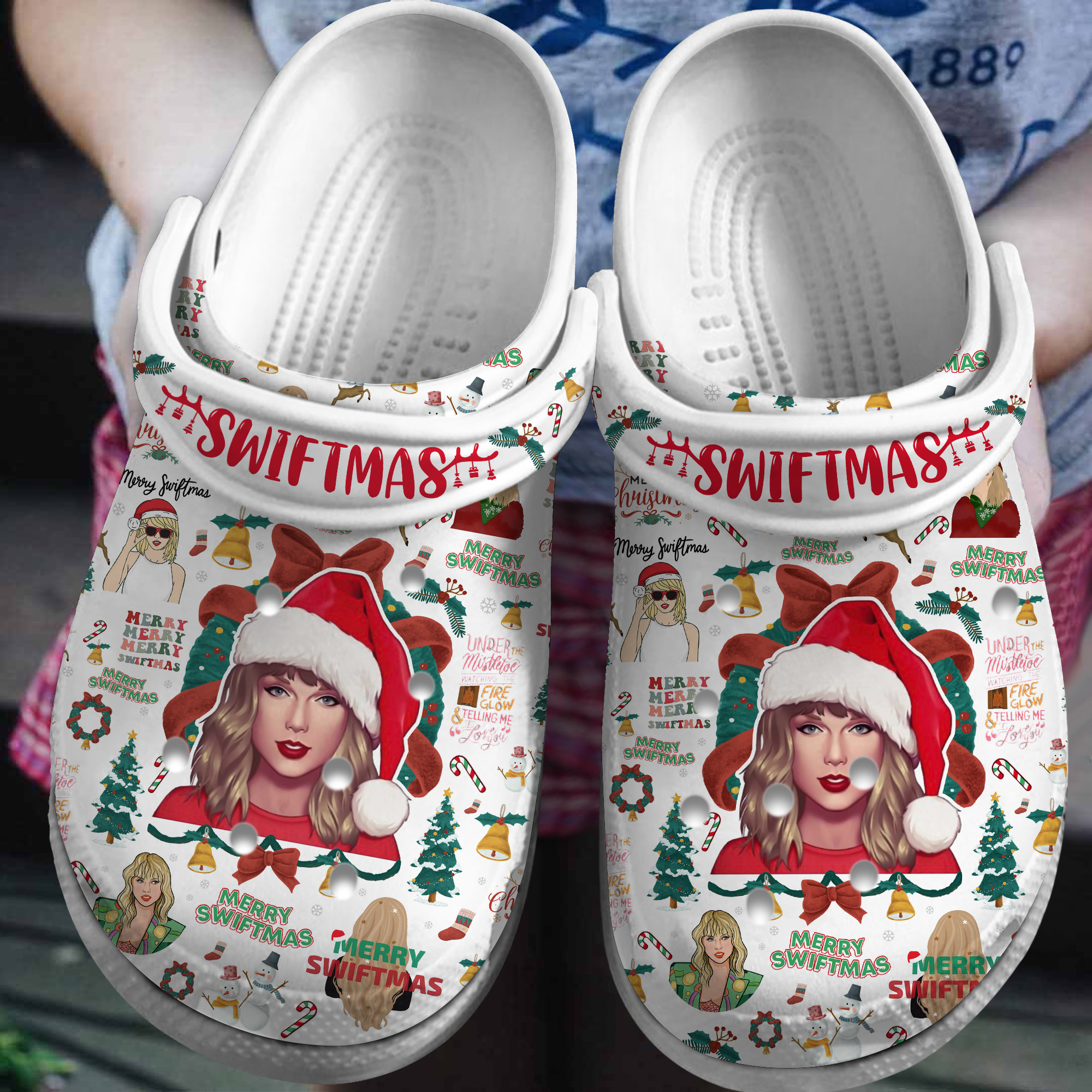 Taylor Swift Swiftmas Crocs Crocband Clogs Shoes