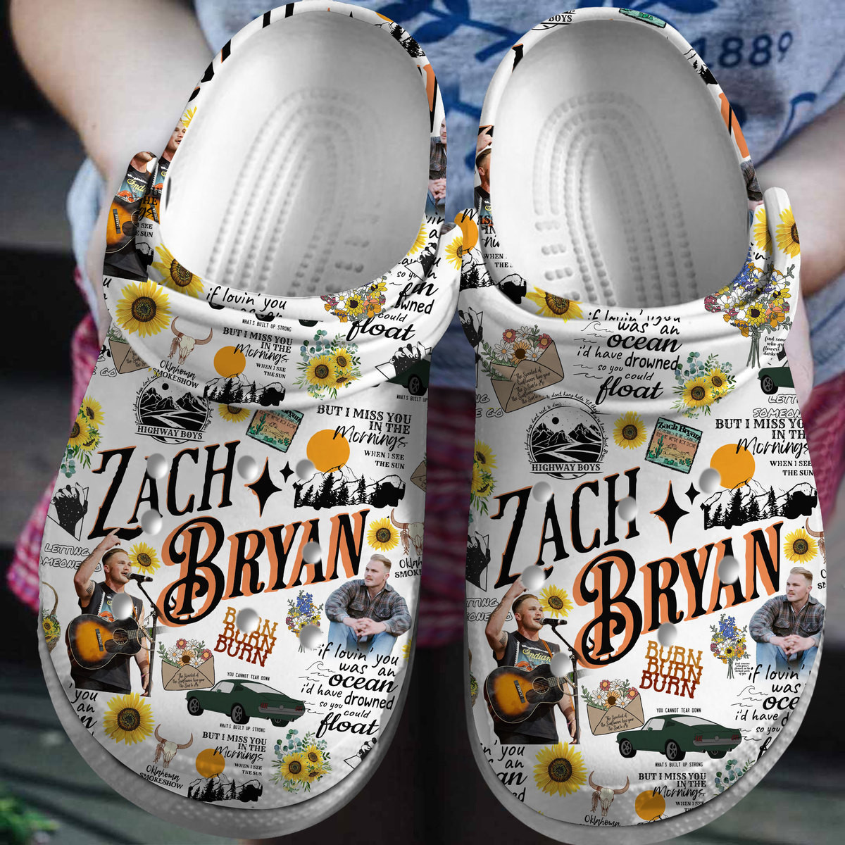 Zach Bryan Music Singer Crocs Crocband Clogs