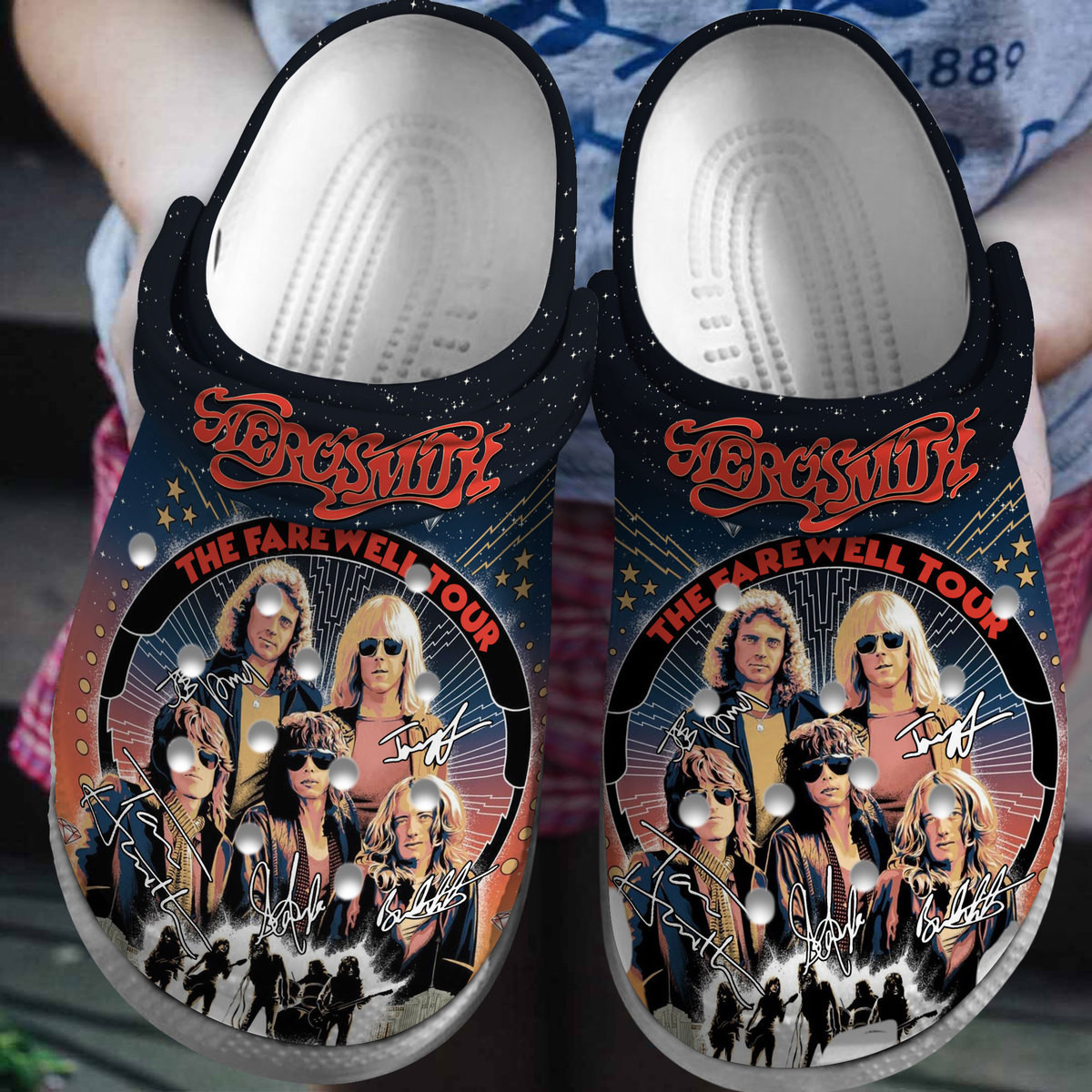 Aerosmith The Farewell Tour Music Crocs Crocband Clogs Shoes