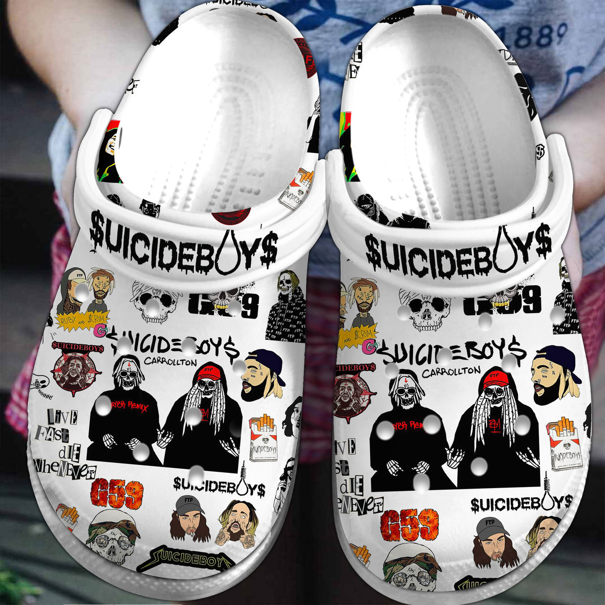$Uicideboy$  Crocs Crocband Clogs Shoes