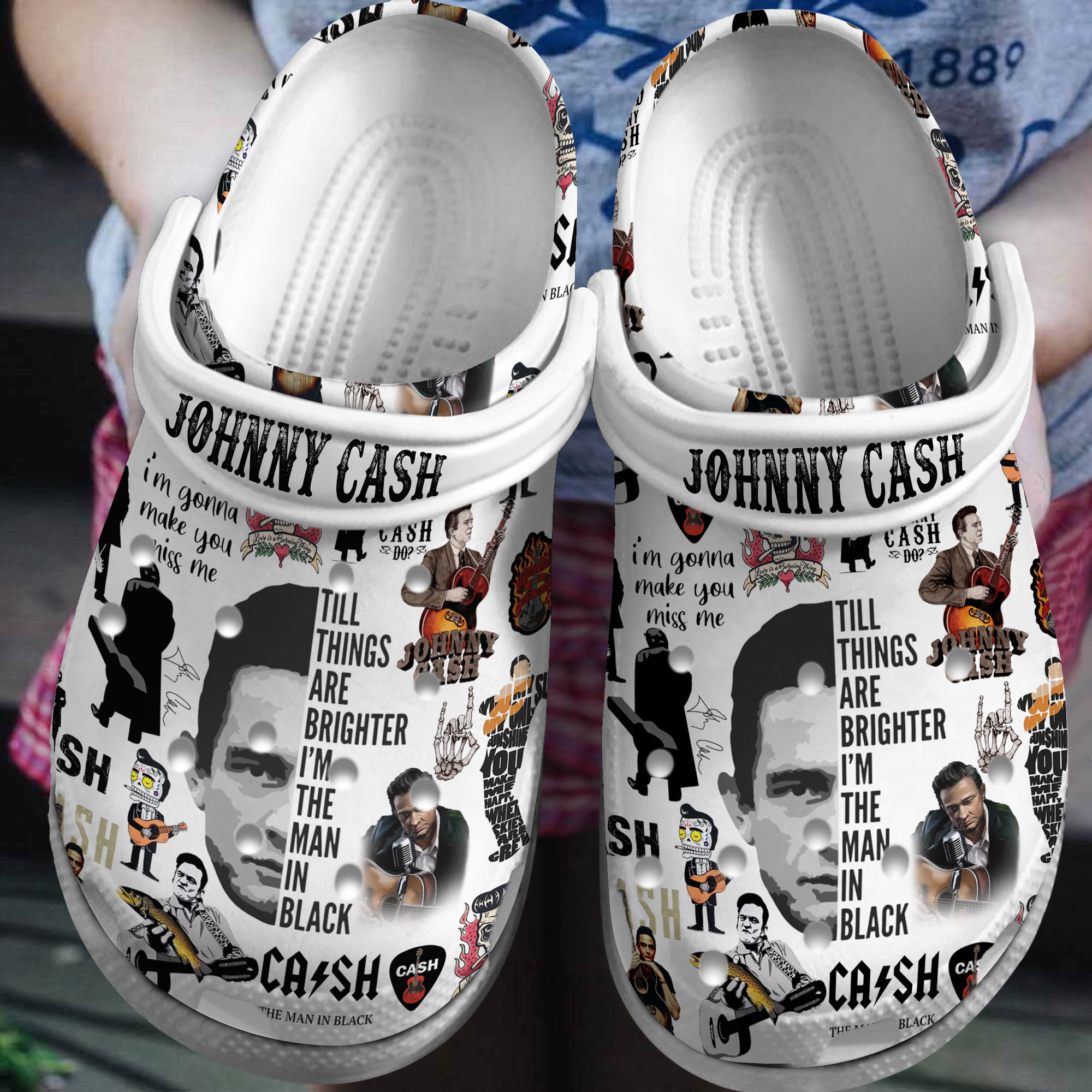 Johnny Cash  Crocs Crocband Clogs Shoes