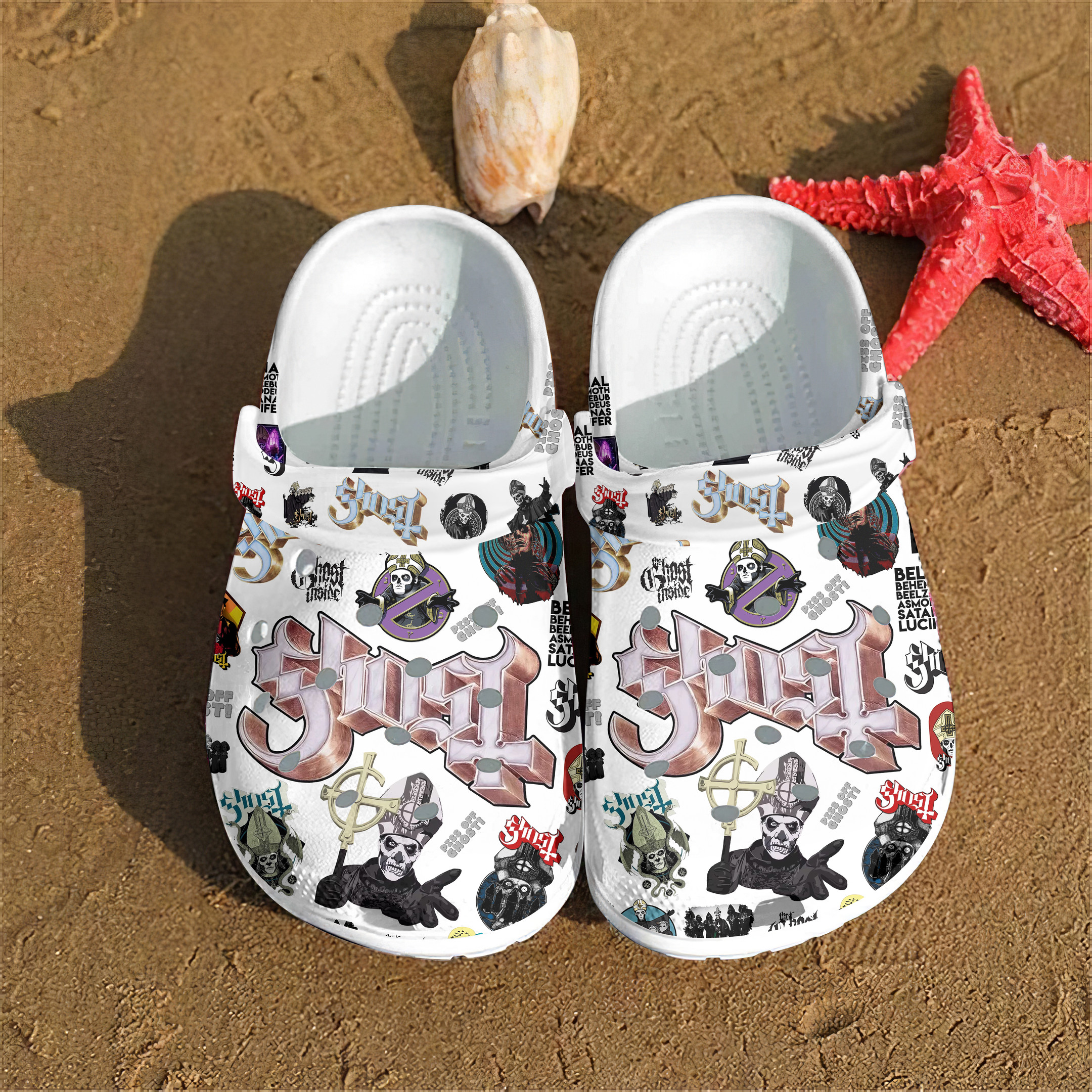 Ghost  Crocs Crocband Clogs Shoes Gift For Fans