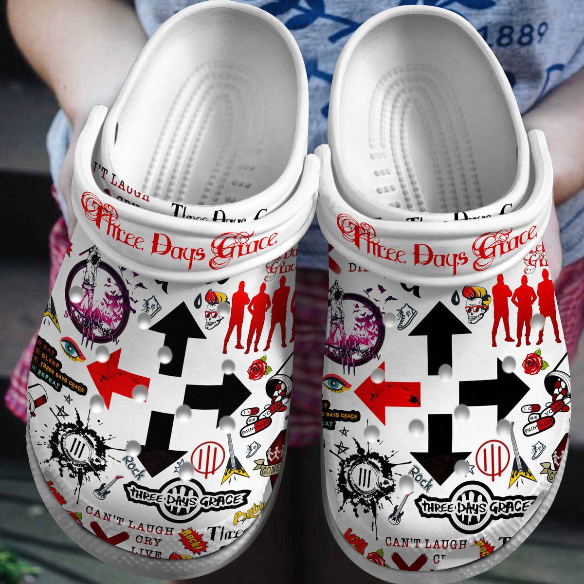Three Days Grace Music Crocs Crocband Clogs Comfortable For Men Women And Kids