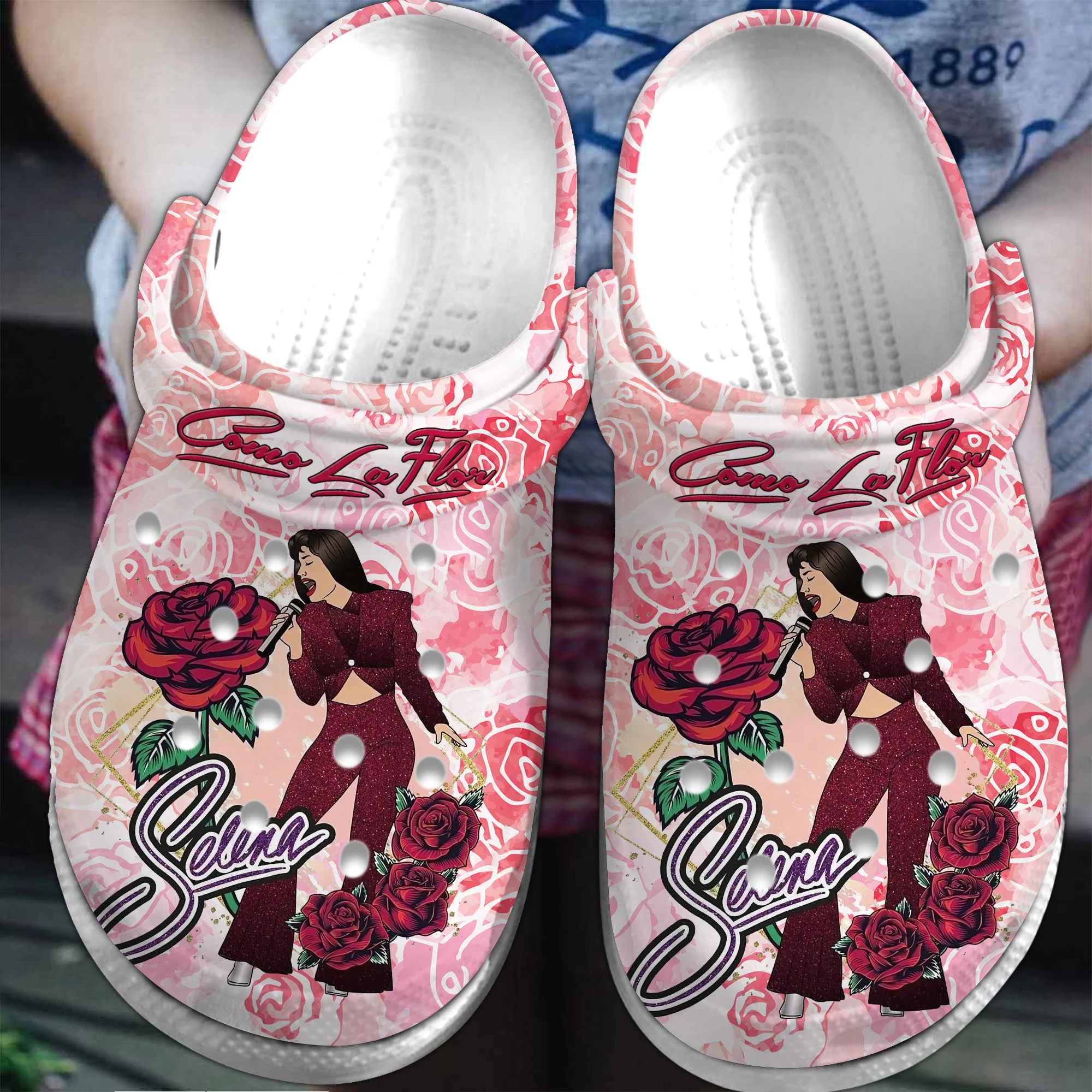 Selena Como La Flor Music Crocs Crocband Clogs Shoes