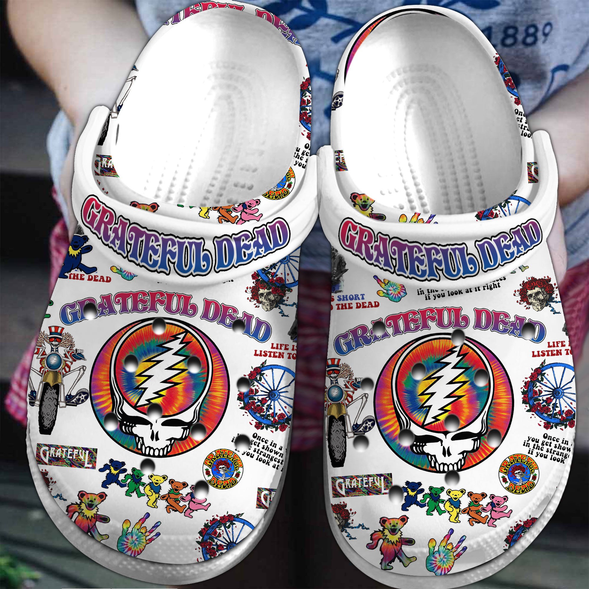 Grateful Dead Music Crocs Crocband Clogs For Fans