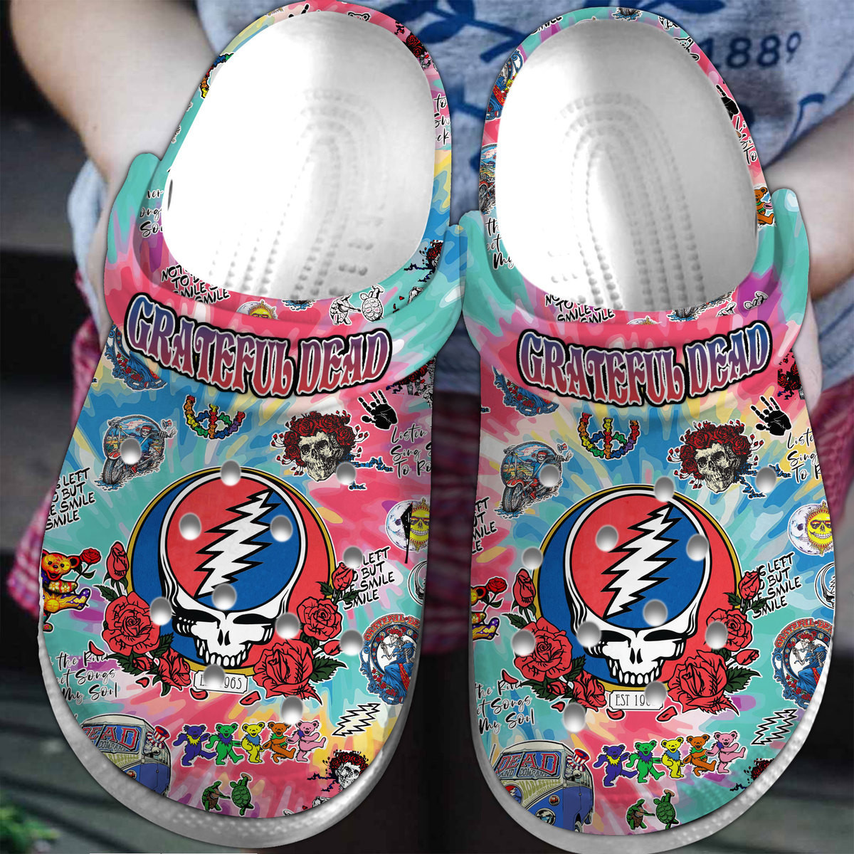 Grateful Dead Music Style Crocs Crocband Clogs