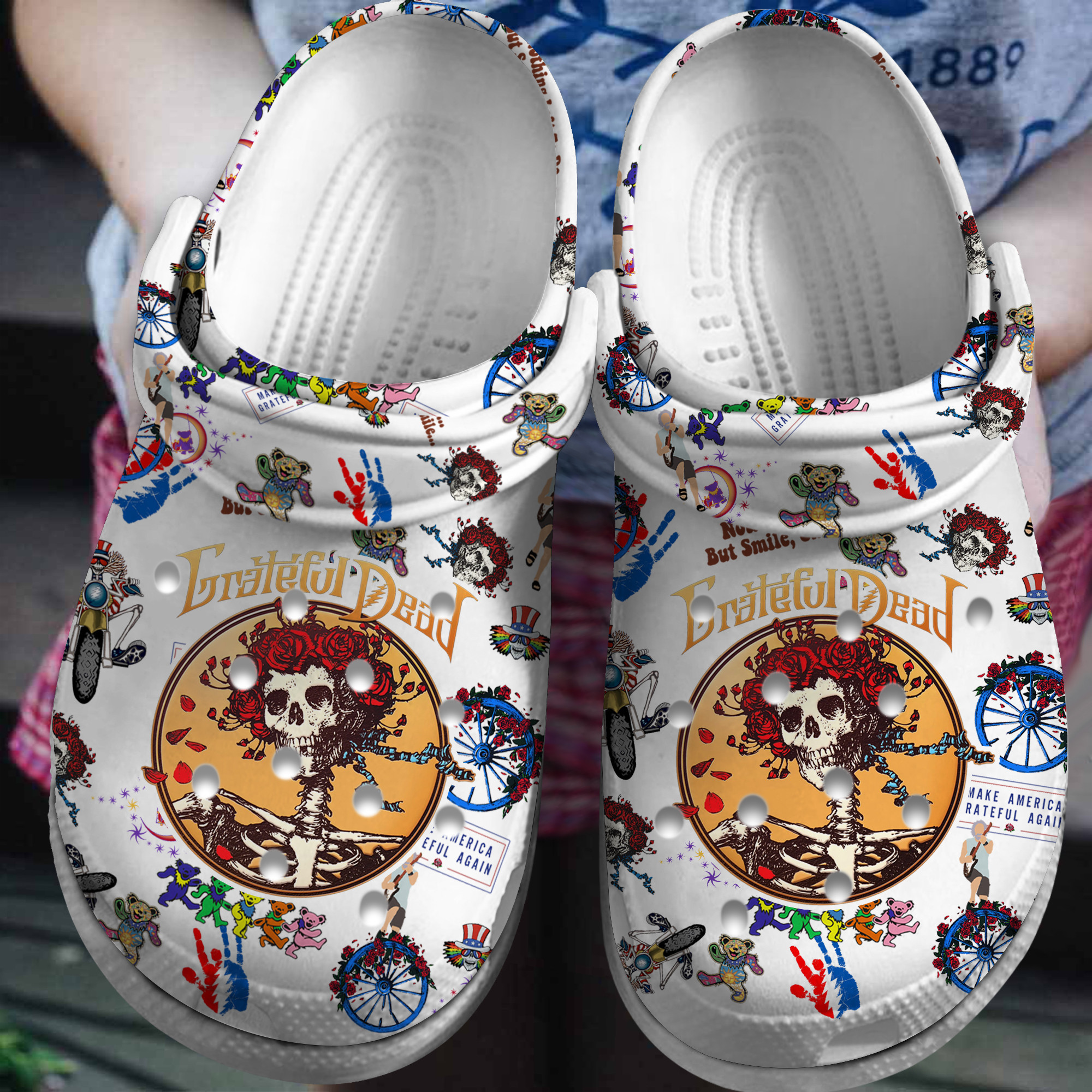 Grateful Dead Music Crocband Clogs Shoes By Crocs