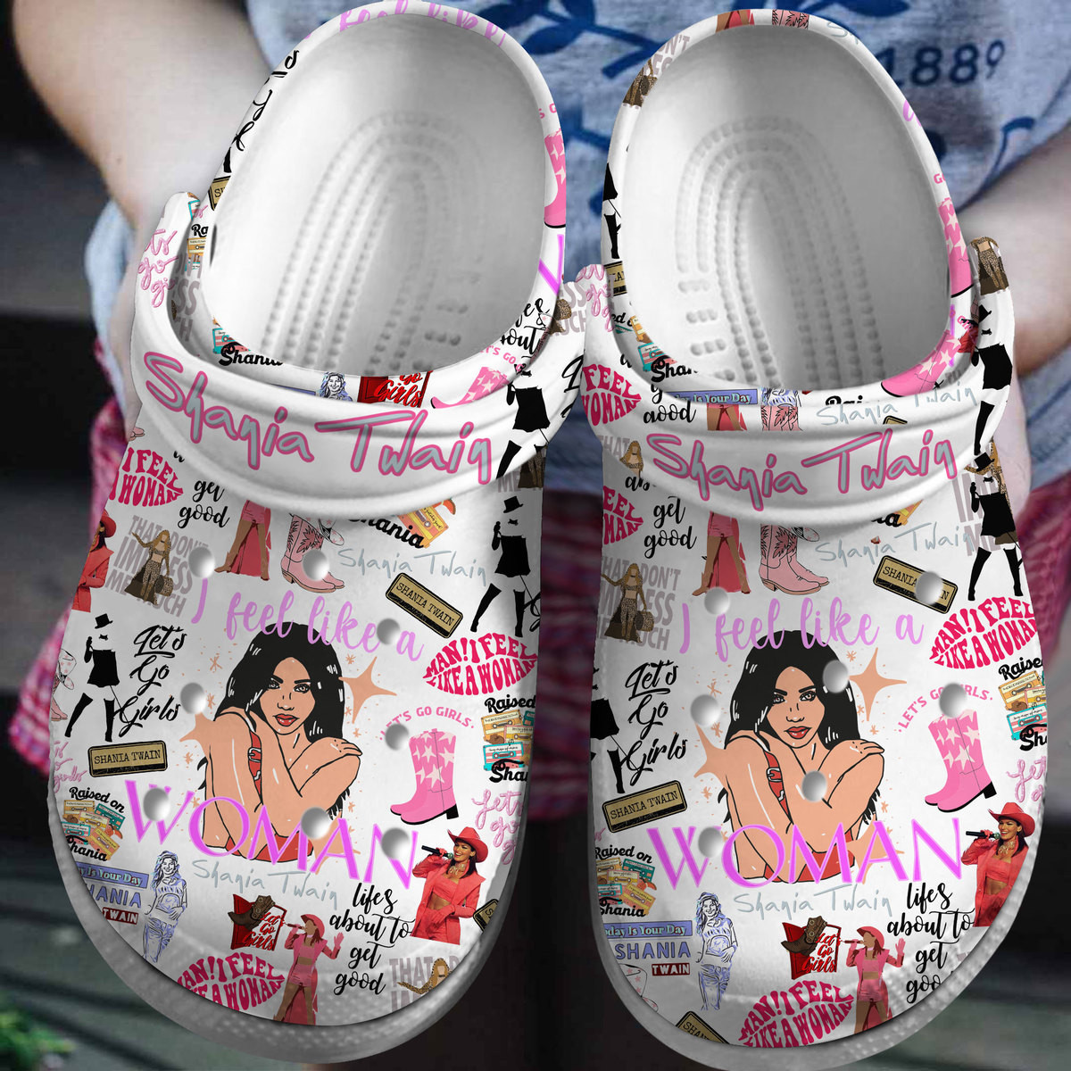 Shania Twain Music Crocs Crocband Clogs Comfortable Size 9-12