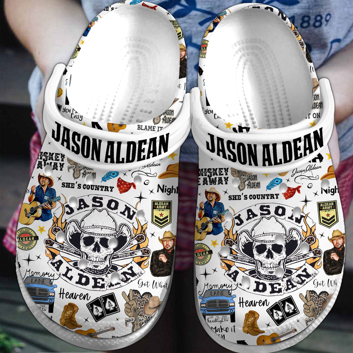 Jason Aldean Music Crocs Crocband Clogs Shoes