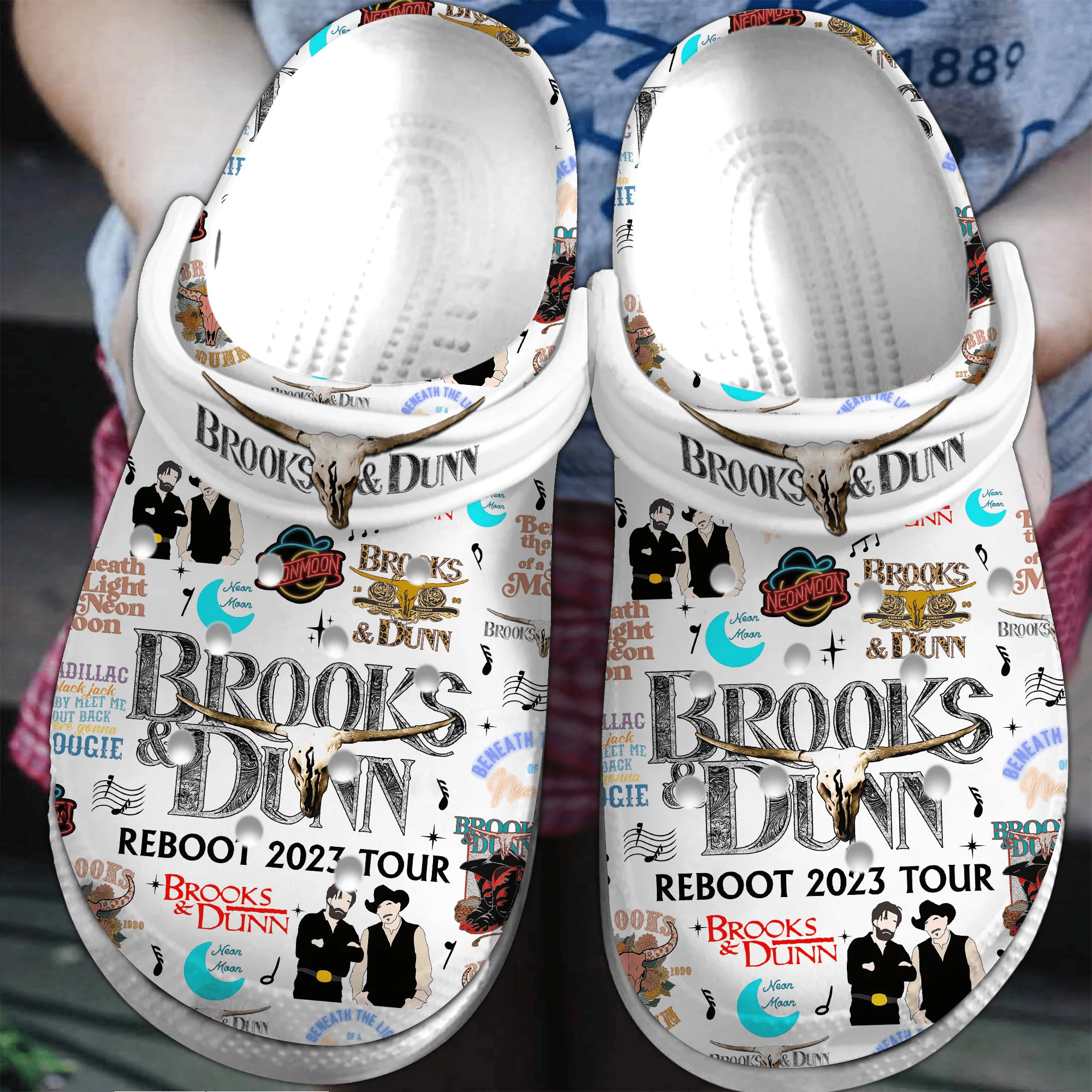 Brooks & Dunn Music Crocs Crocband Clogs Shoes