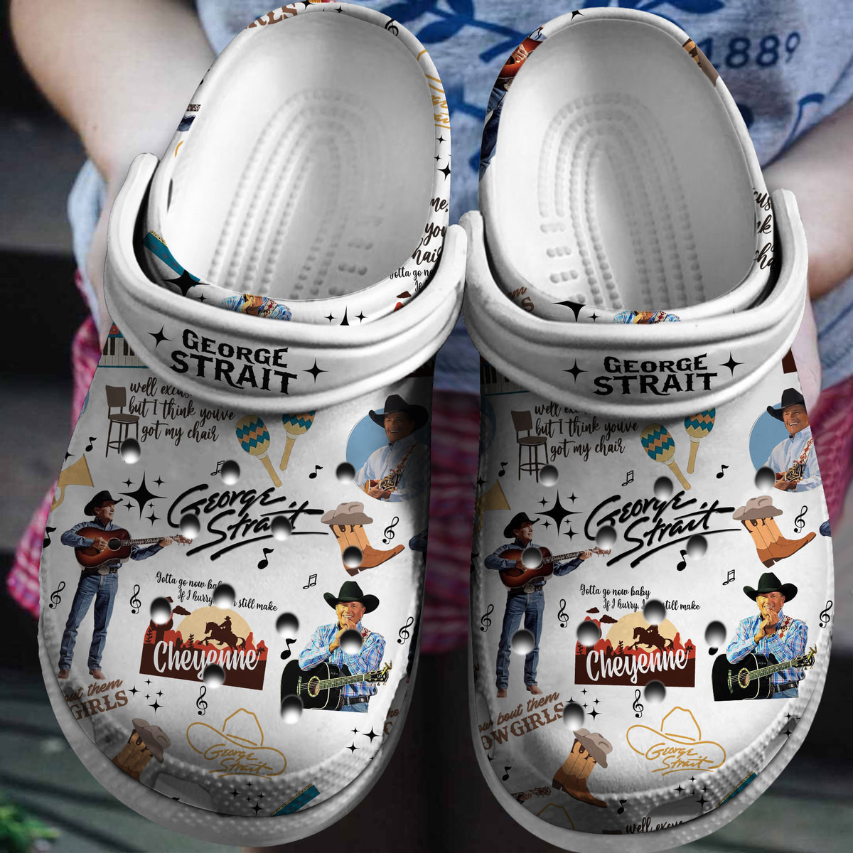 George Strait Music Crocs Crocband Clogs Shoes