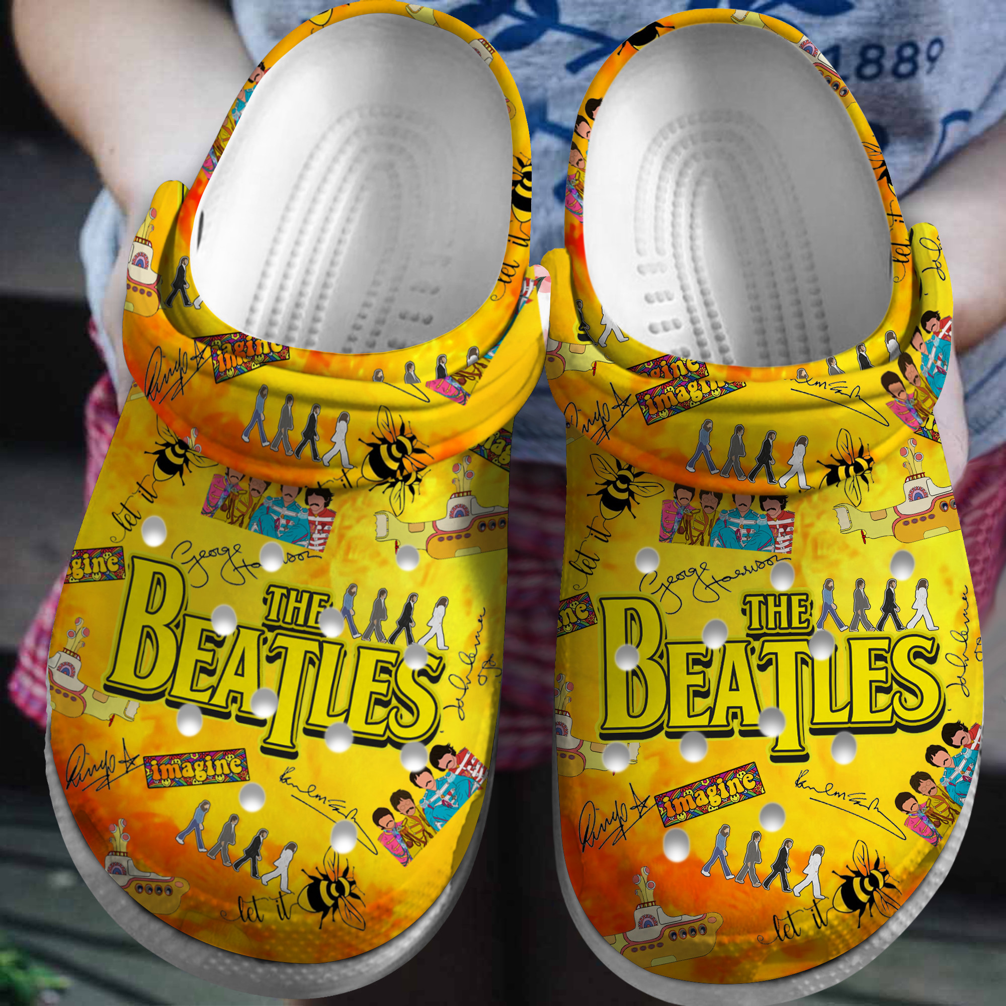 The Beatles Music Crocs Yellow For Men And Women