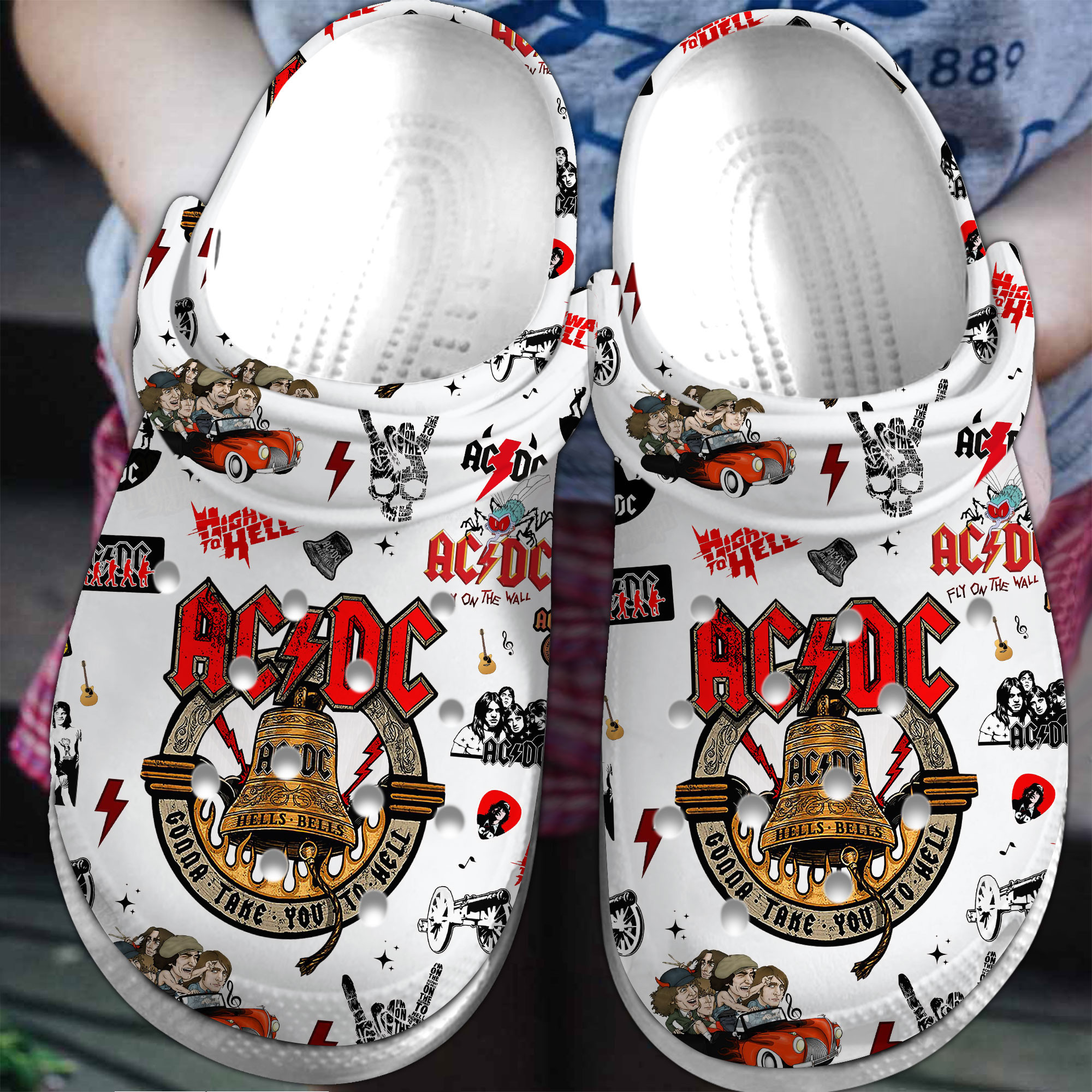 Ac/Dc Rock Band Music Crocs Crocband Clogs Shoes