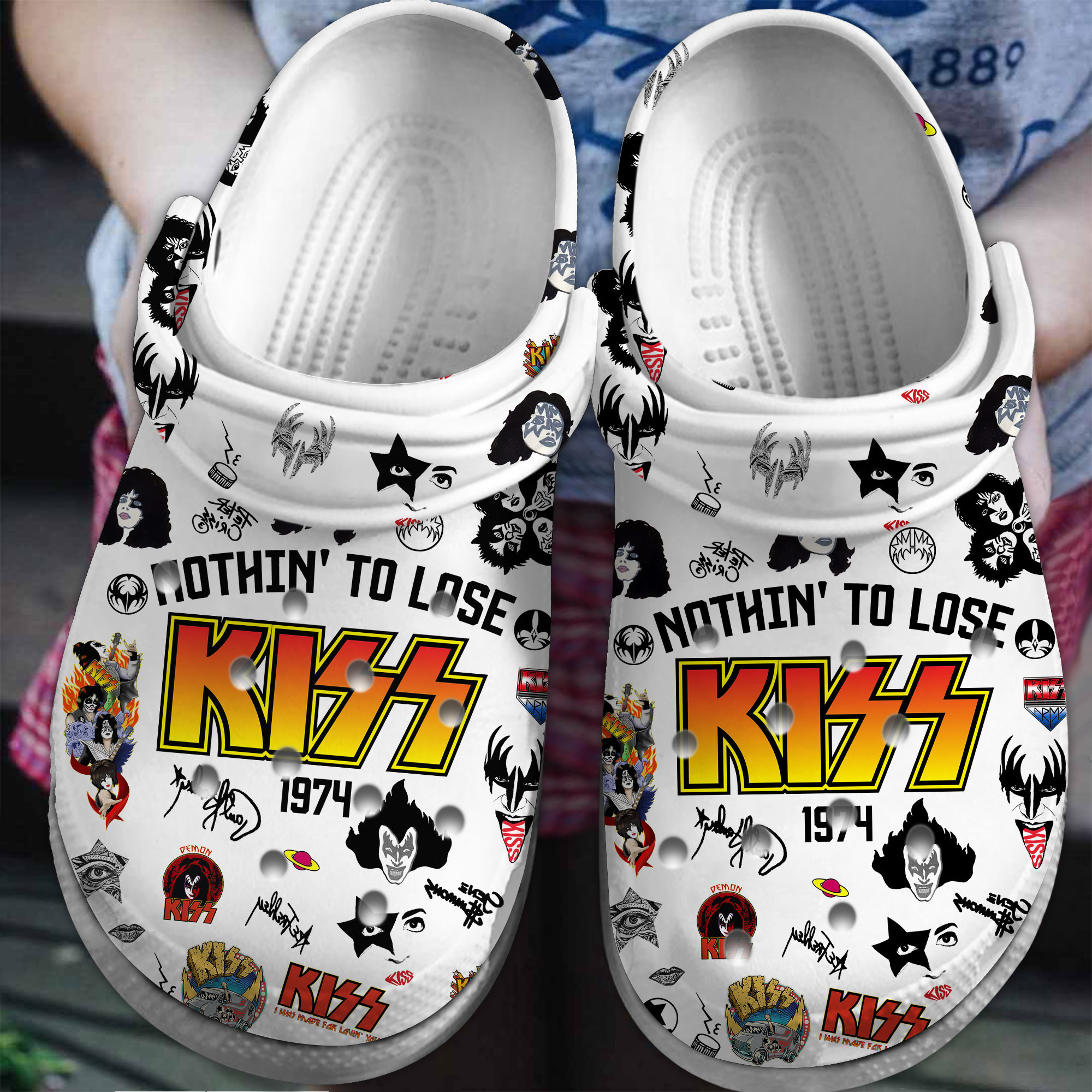 Kiss Nothing To Lose Music Crocs Crocband Clogs Shoes