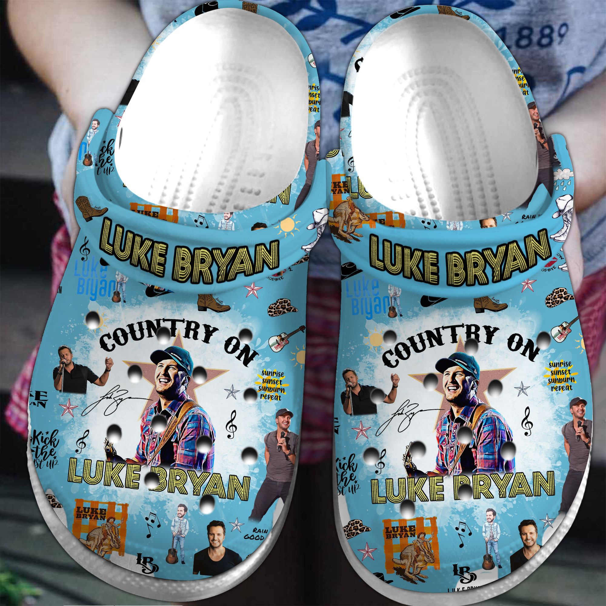 Luke Bryan Singer Music Crocs Crocband Clogs