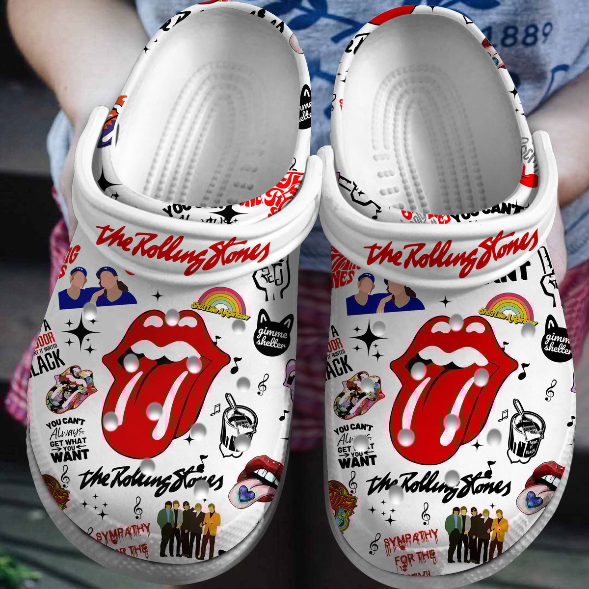 The Rolling Stones Music Crocs Crocband Clogs Shoes