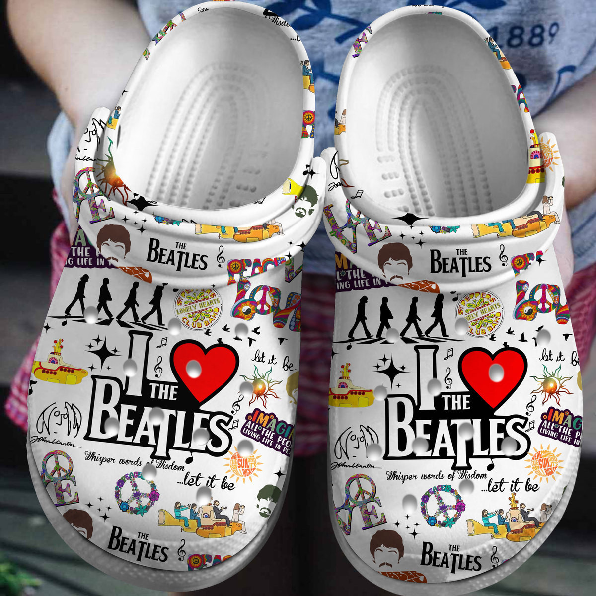 The Beatles Music Crocs Crocband Clogs