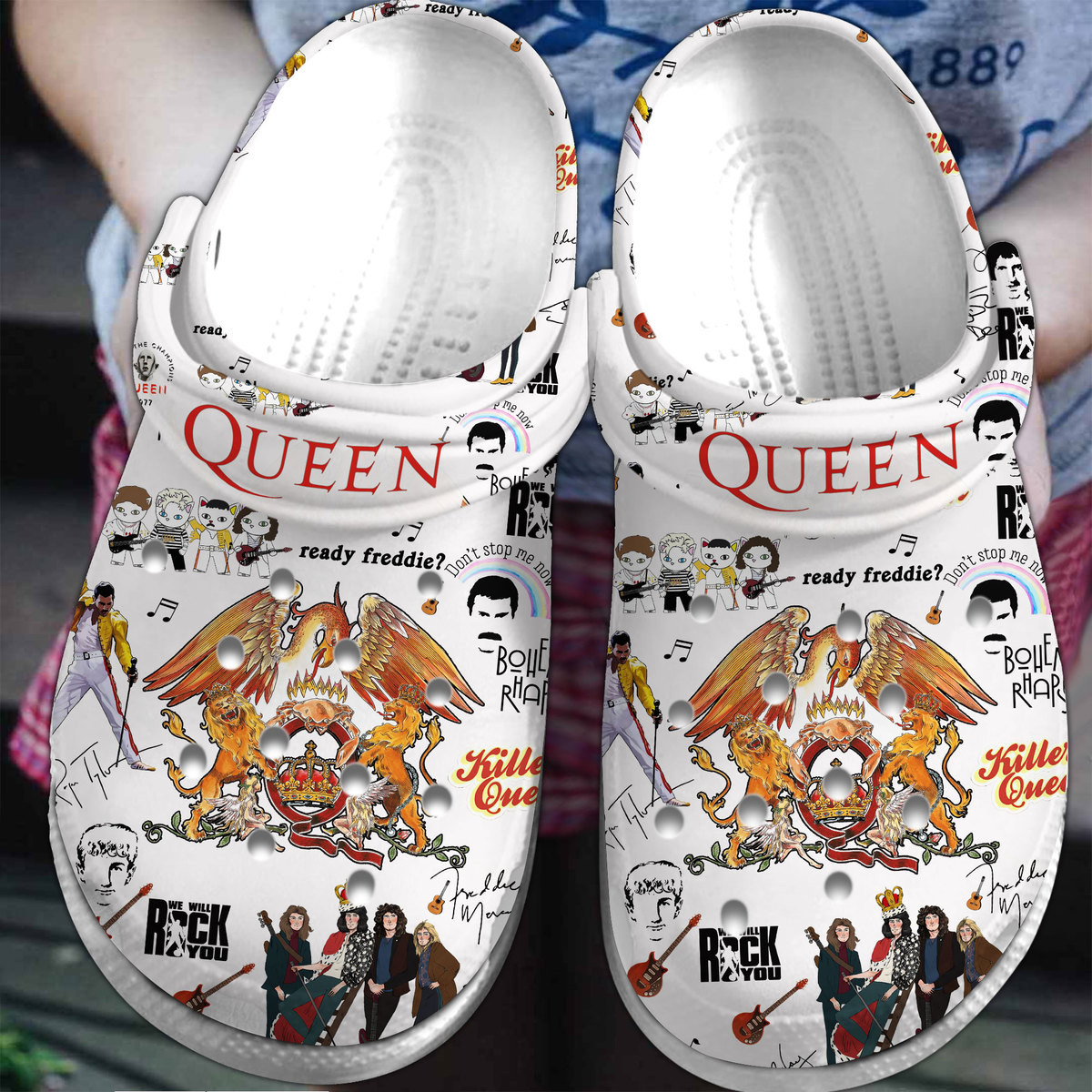 Queen Don’T Stop Me Now Music Crocs Crocband Clogs Shoes