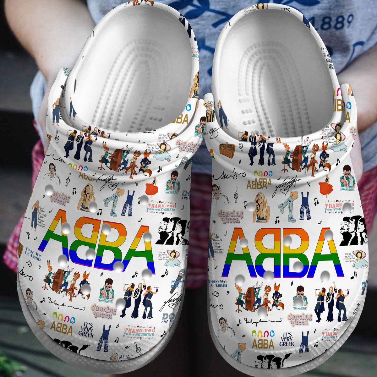 Abba Pop Band Music Crocs Crocband Clogs Shoes