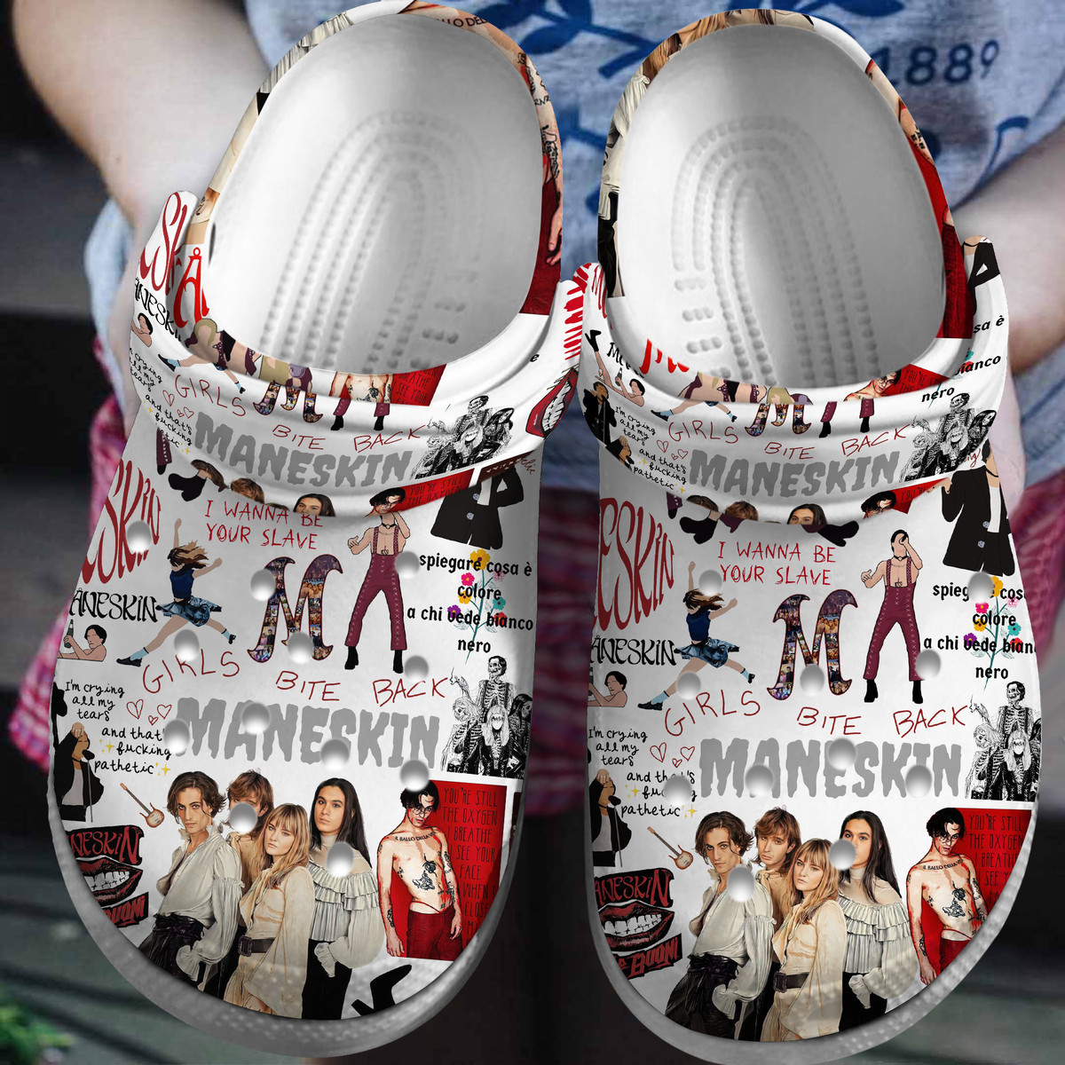 Maneskin Music Crocs Crocband Clogs Shoes