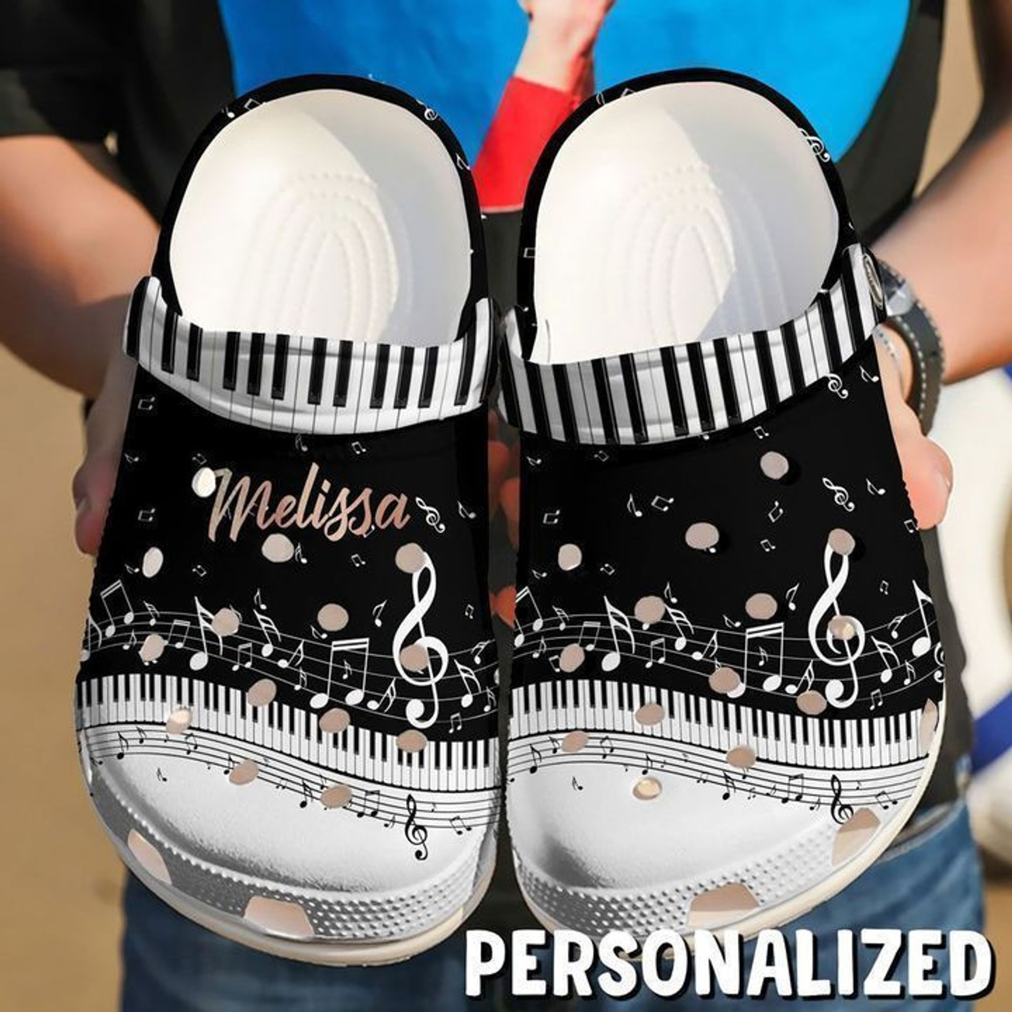 Music Personalized Piano Sheet Classic Clogs Shoes