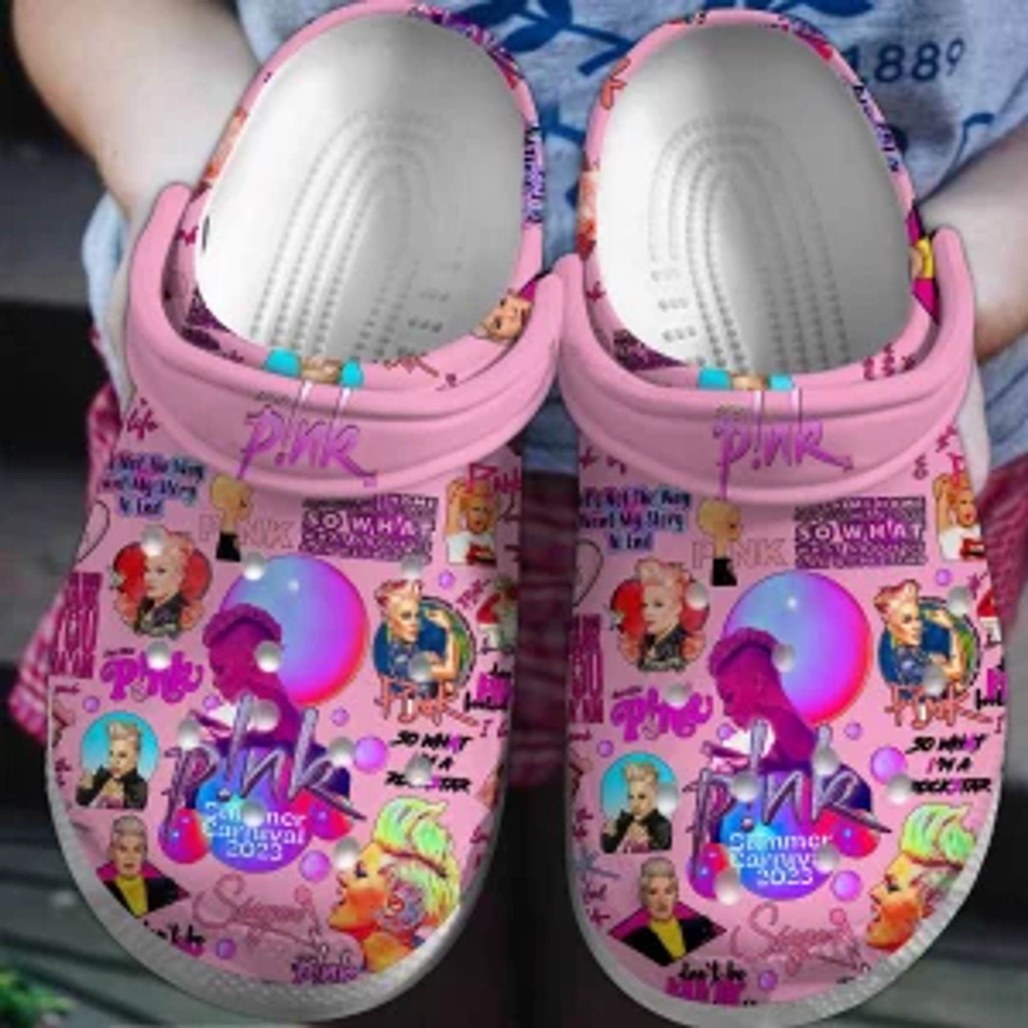 Pink Music Singer Crocs Crocband Clogs Shoes Comfortable For Men Women